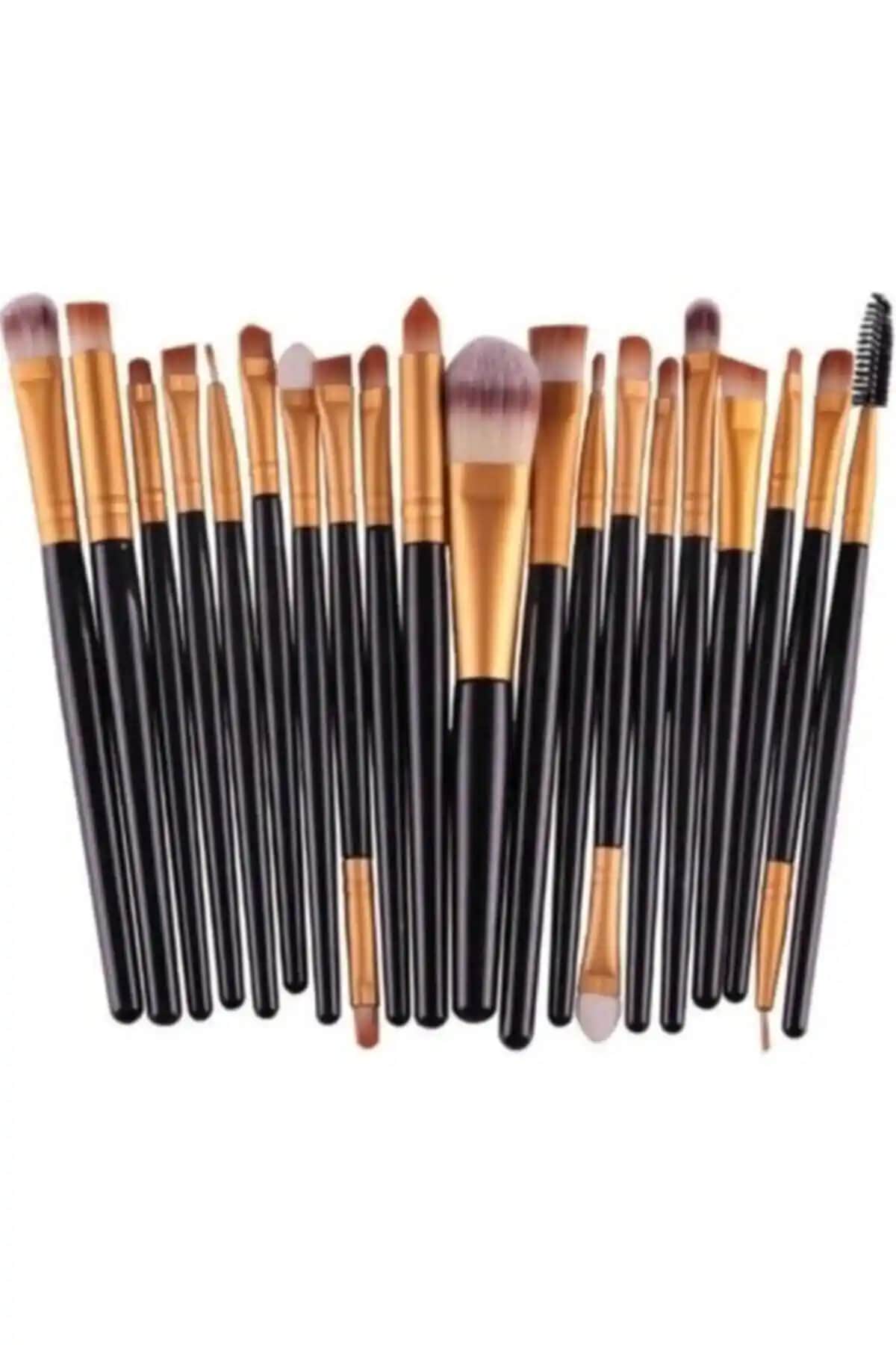 Tikatti Siyah 20'li Makyaj Fırça Seti Günlük ve Profesyonel Kullanım İçin Uygun