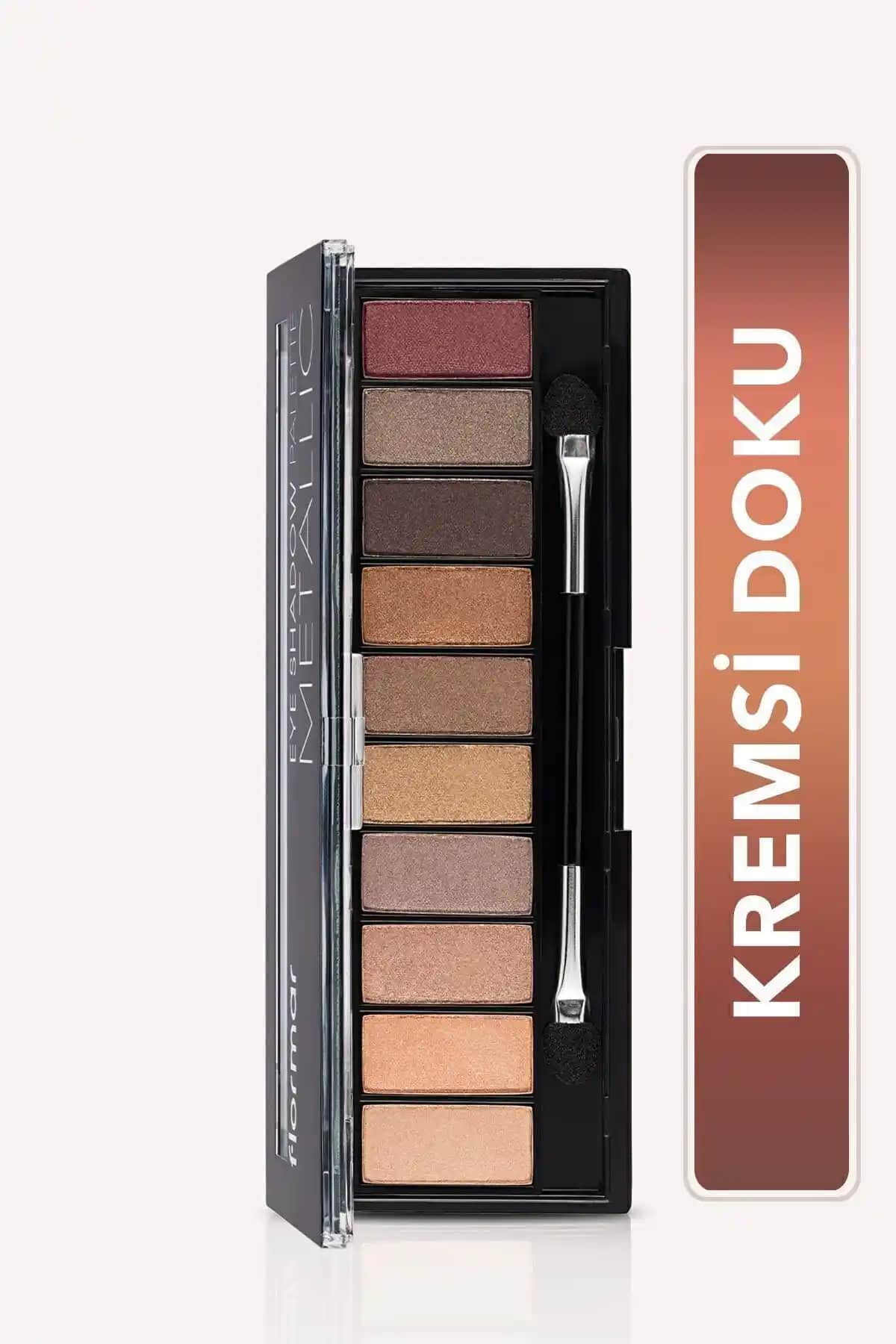 Flormar 10'lu Metalik Nude ve Toprak Tonları Far Paleti Günlük ve Şık Makyajlar İçin