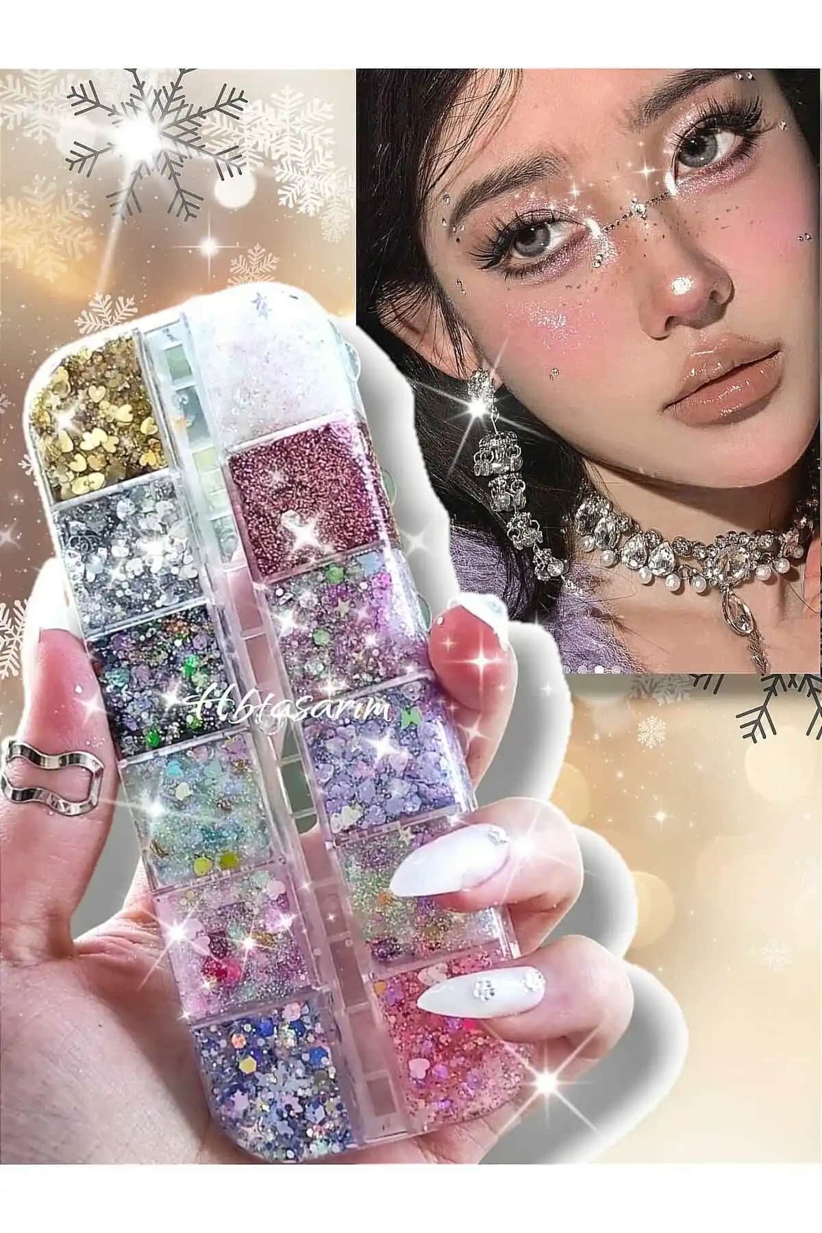 HBTasarim Simli Jel Far Palet Seti Gözlerde Işıltı ve Şıklık Yaratır