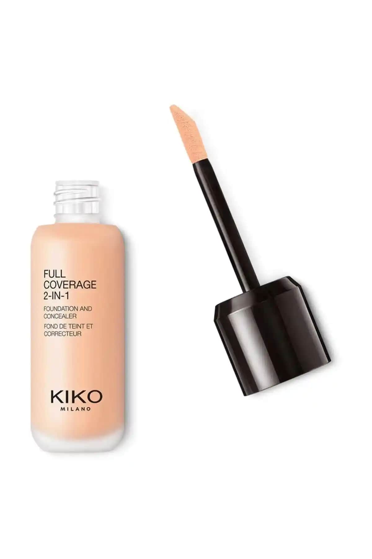 KIKO Full Coverage 2-in-1 Fondöten ve Kapatıcı Neutrel 25 Doğal ve Kaliteli Makyaj Ürünü