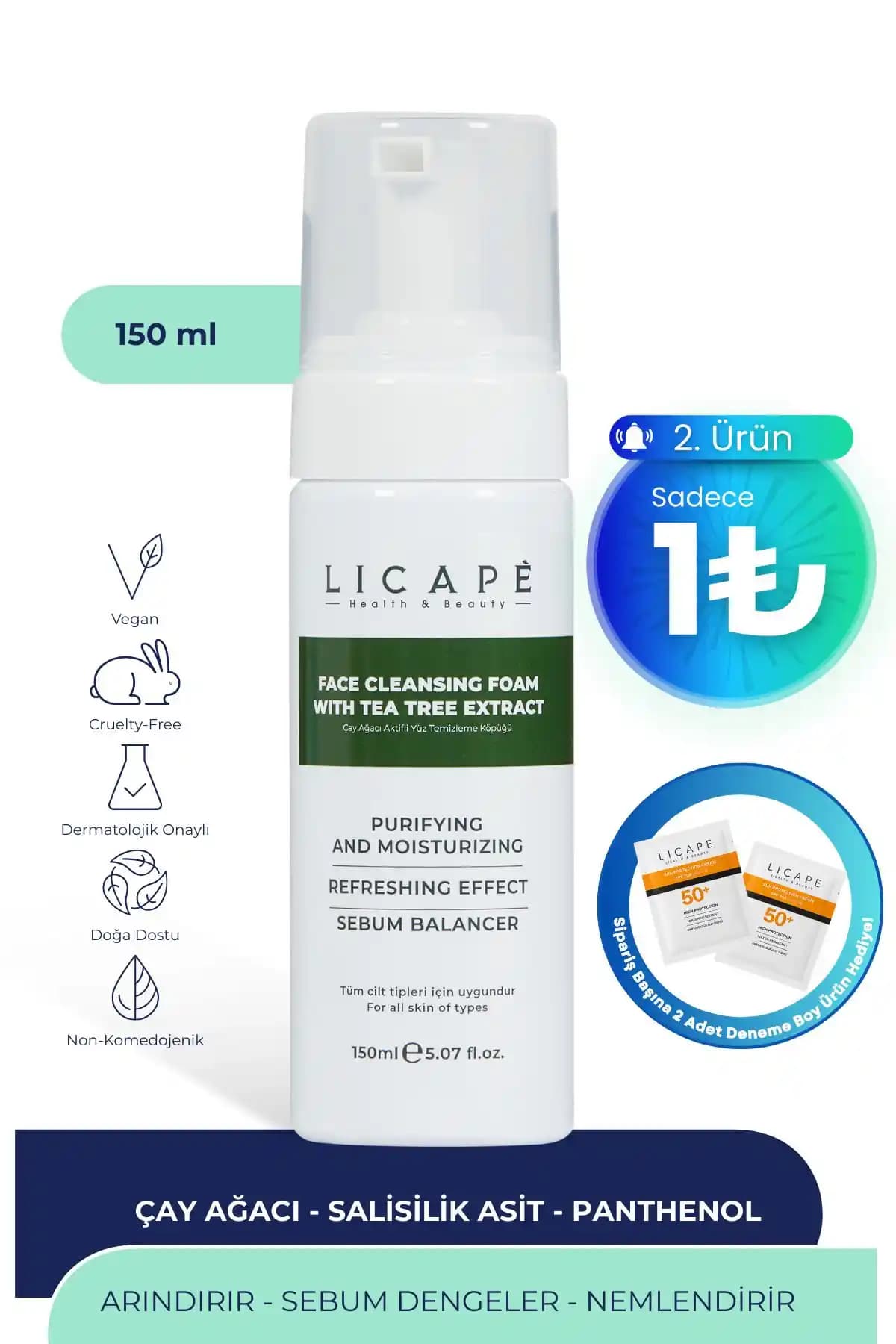 Licape Çay Ağacı ve Sakura Centella Yüz Temizleme Köpükleri Karşılaştırması