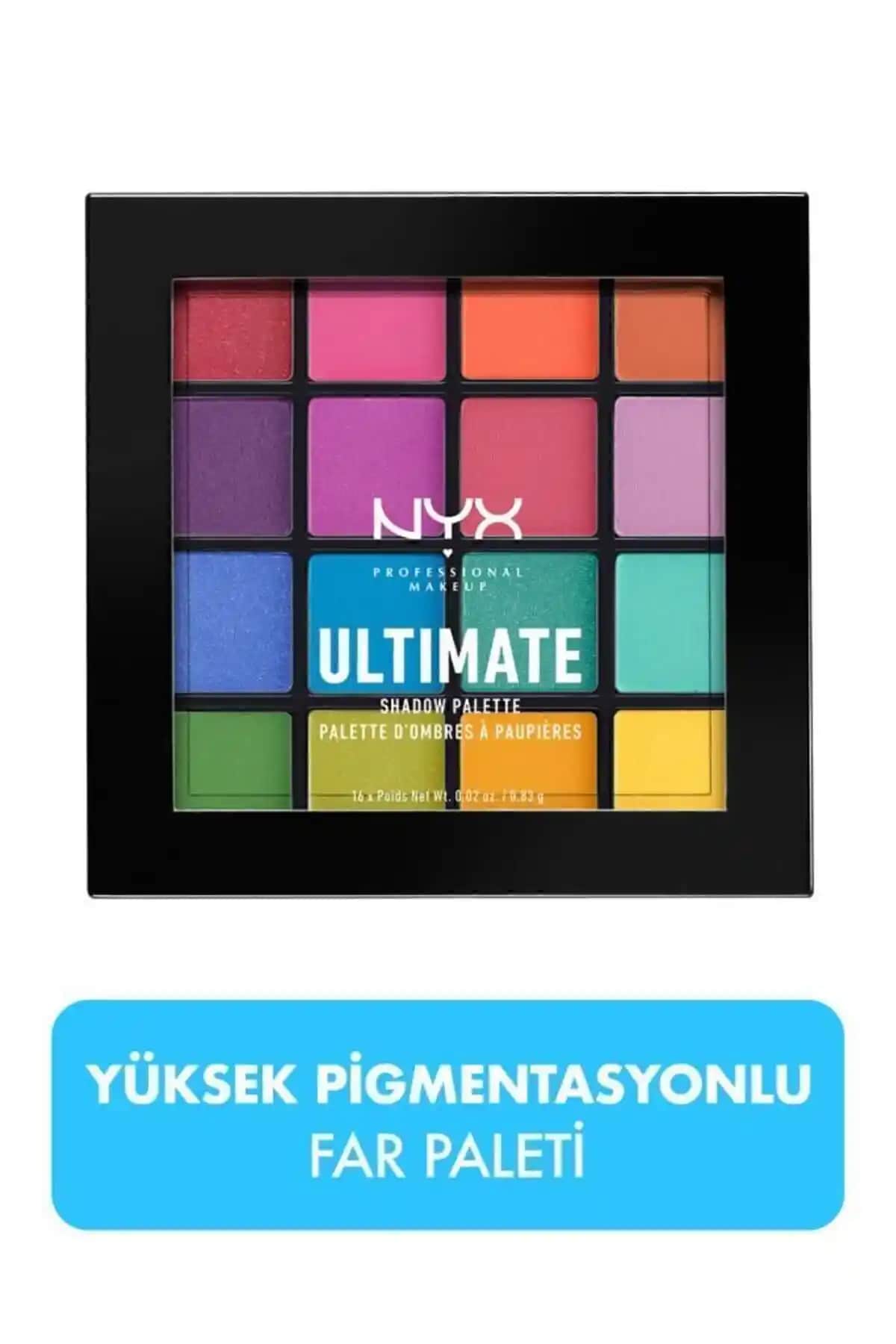 NYX Profesyonel Göz Farı Paleti Brights Renk Çeşitliliği ve Uzun Süre Kalıcılık