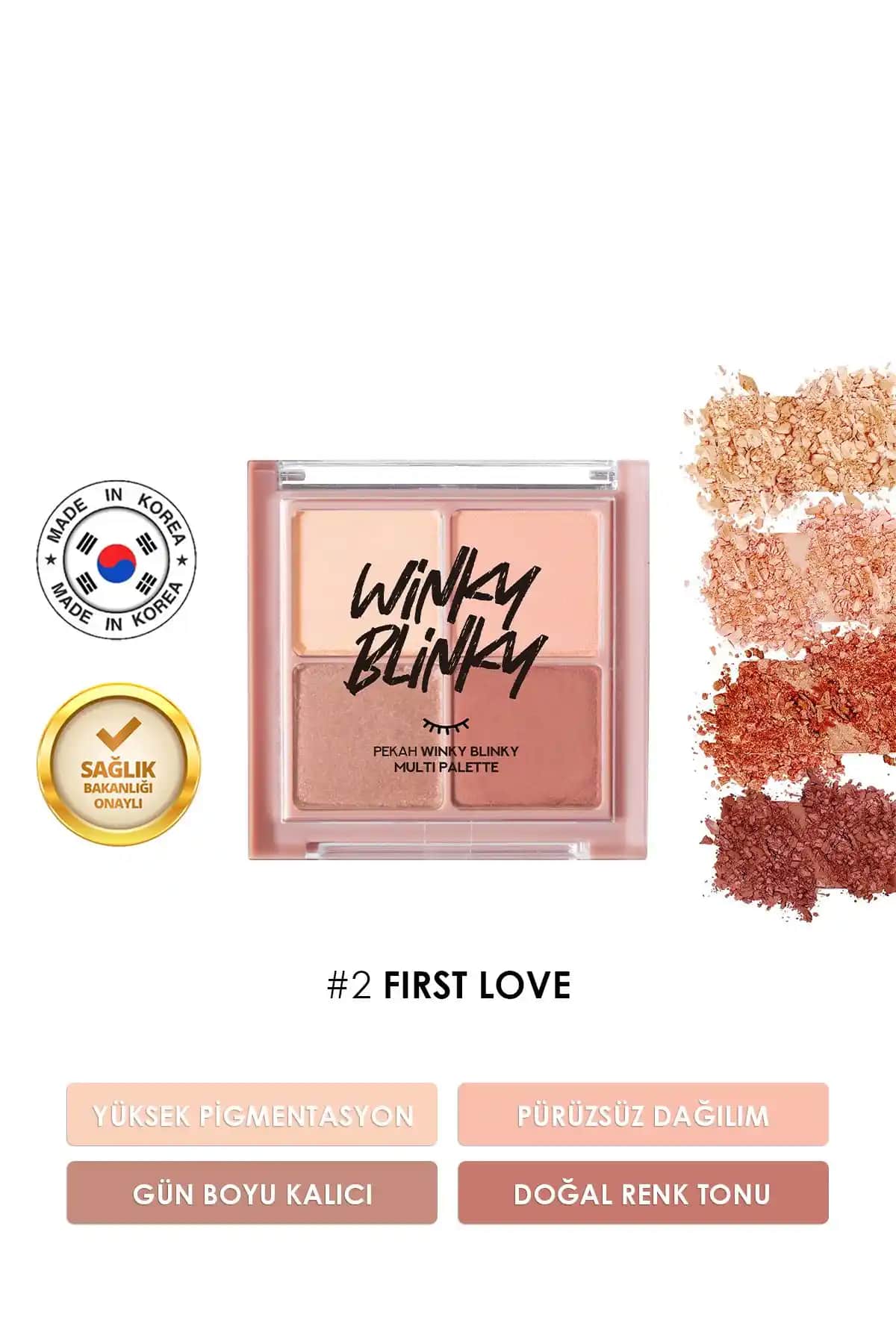 PEKAH Pembe Tonlarda Yoğun Pigmentli, Uzun Süre Kalıcı 4’lü Far Paleti