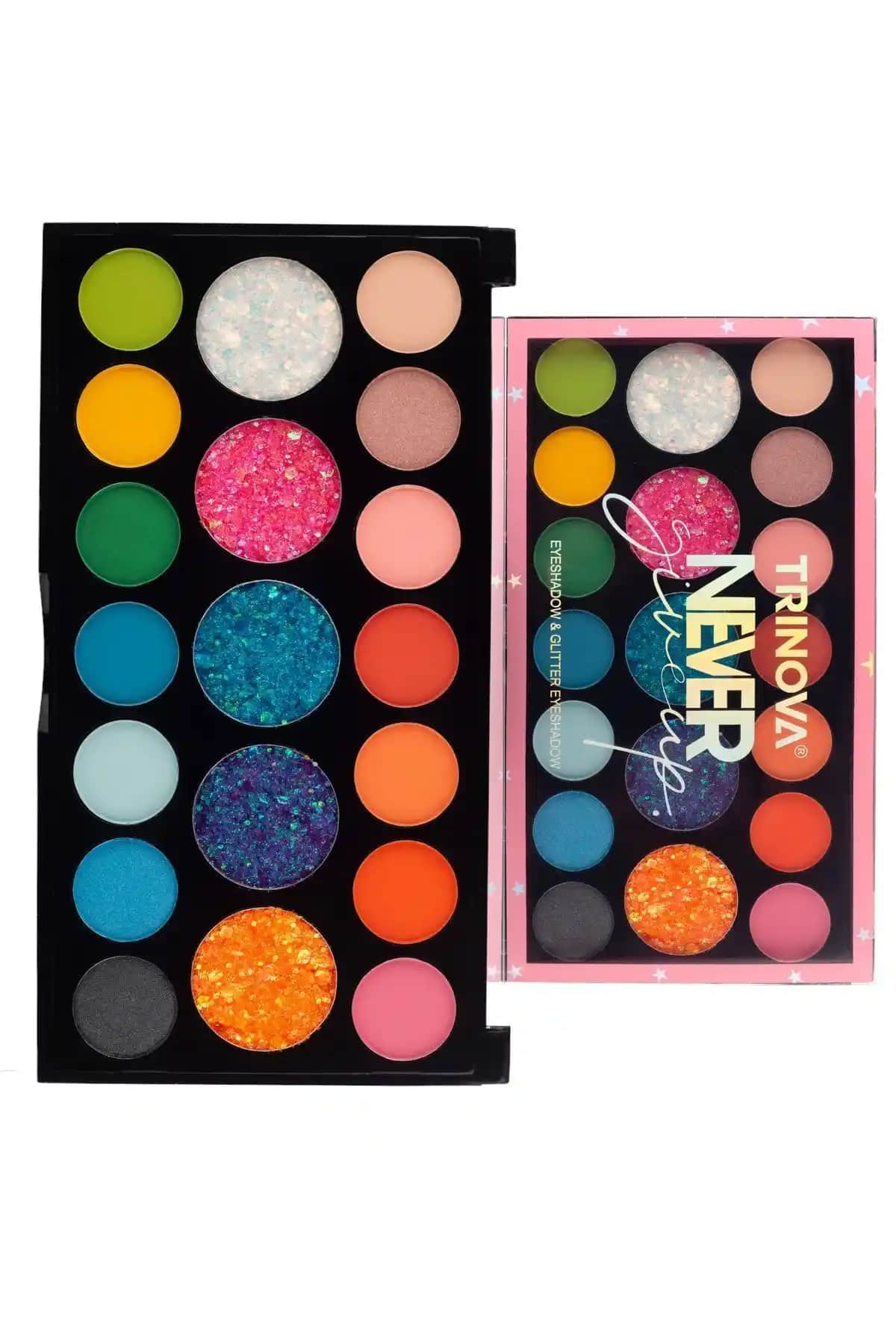 Trinova Glitter Far 19 Parça Far Paleti: Renkli ve Parlak Göz Makyajı İçin Ideal Seçenek