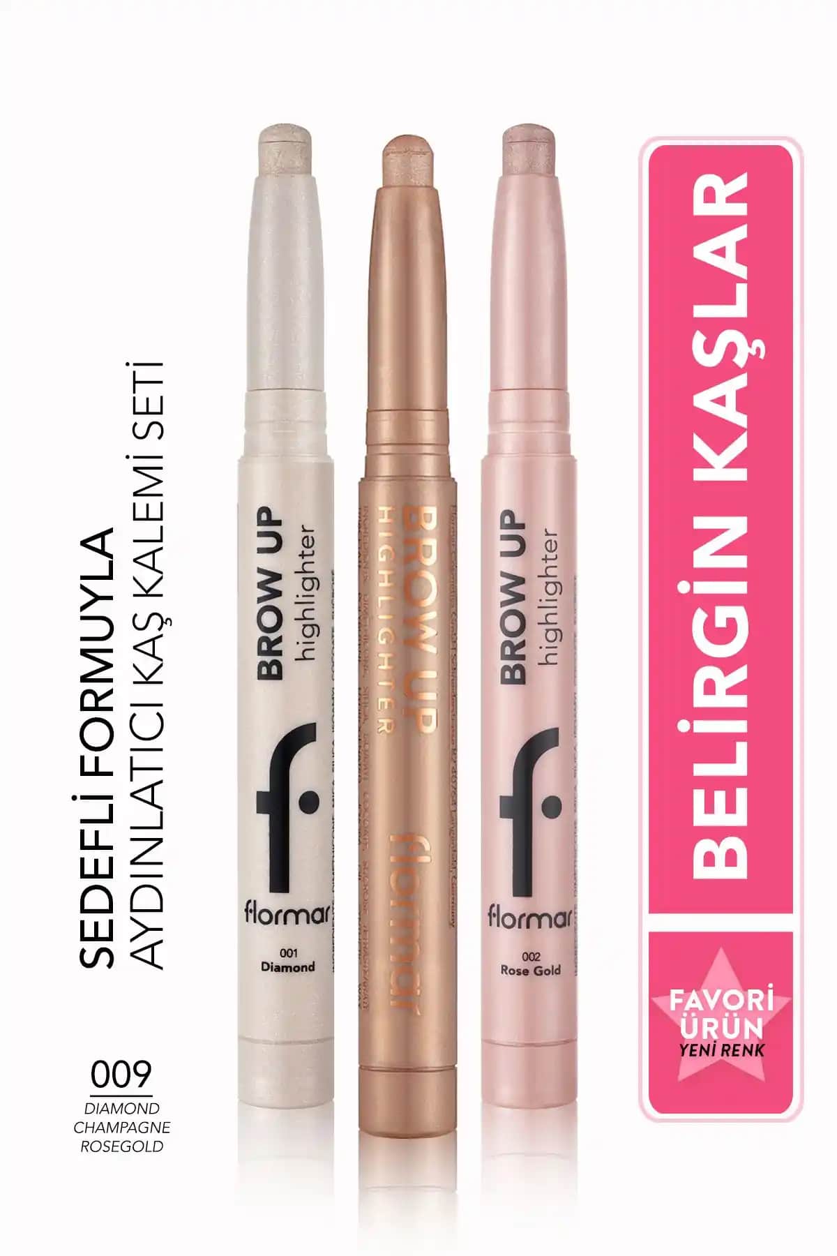 Flormar Brow Up Kaş Aydınlatıcı Kalemleri 3'lü Set ile Doğal ve Işıltılı Görünüm Yakalayın