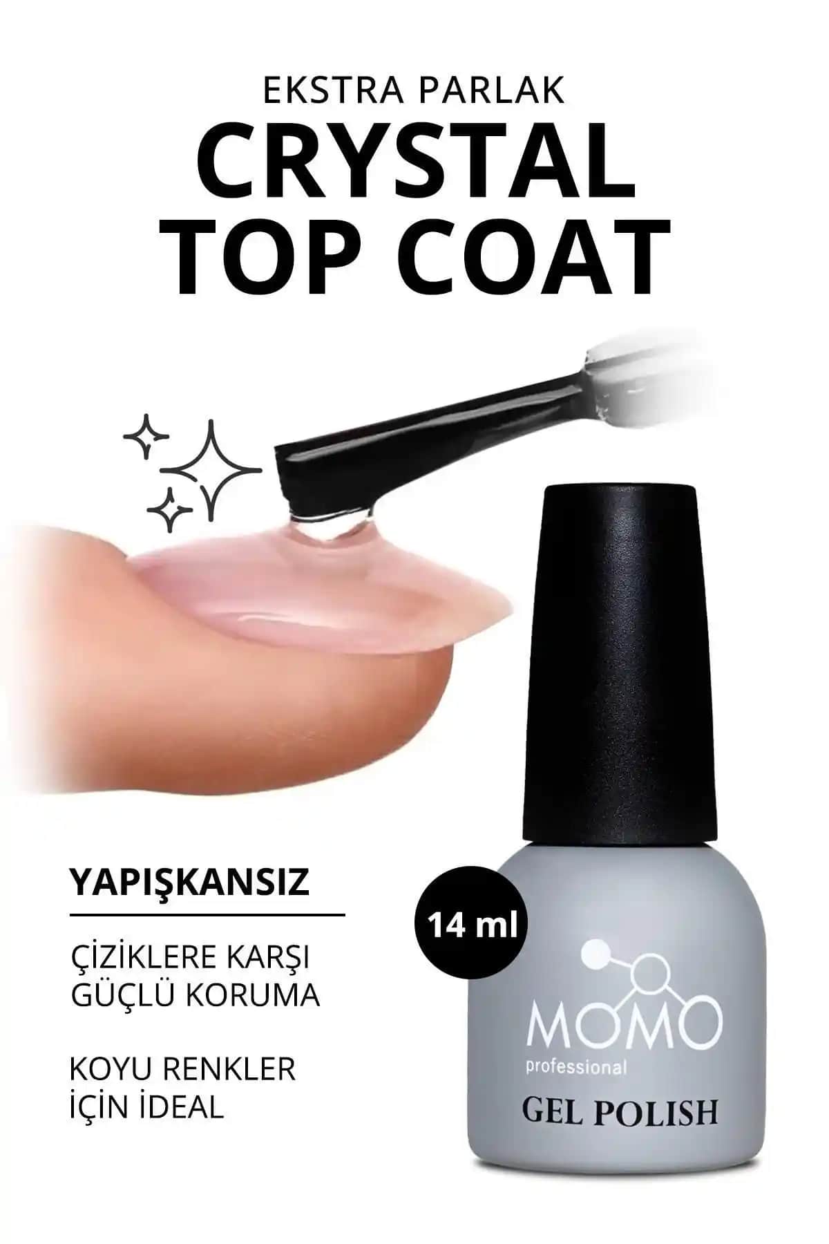 MOMO Crystal Top Coat ile Kalıcı Oje Uygulamalarında Yüksek Parlaklık ve Dayanıklılık Sağlayın
