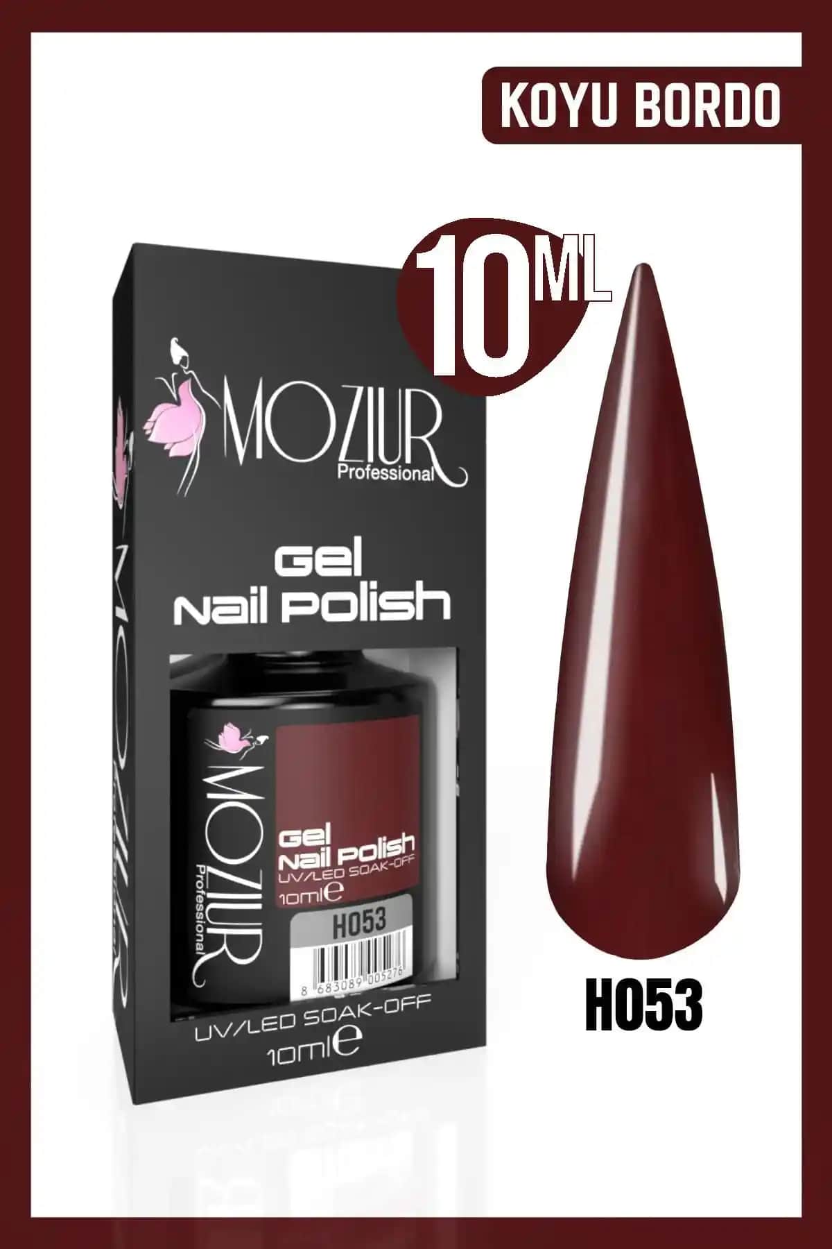 MOZIUR Kalıcı Oje UV Led H053 10ml - Uzun Süre Dayanıklı ve Parlak Tırnak Cilası