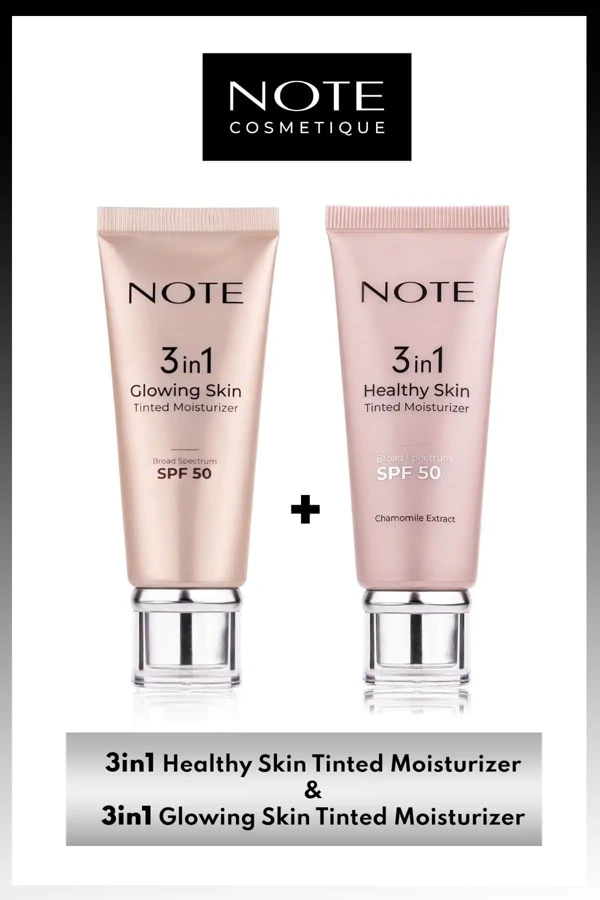 Note Cosmetics 3'ü 1 Arada Tinted Ton Eşitleyici ve SPF 50 Koruyucu Makyaj Seti