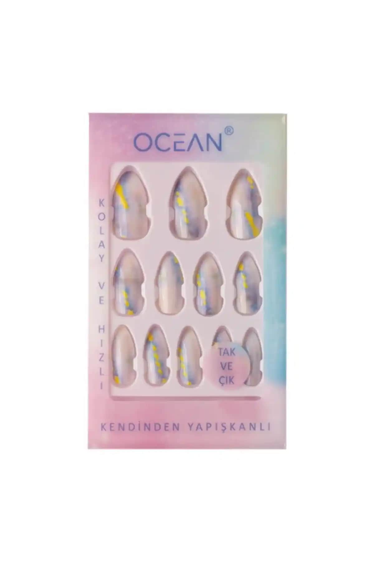 Ocean 766 Kendinden Yapışkanlı Renkli Takma Tırnaklar Pratik ve Estetik Kullanım İçin