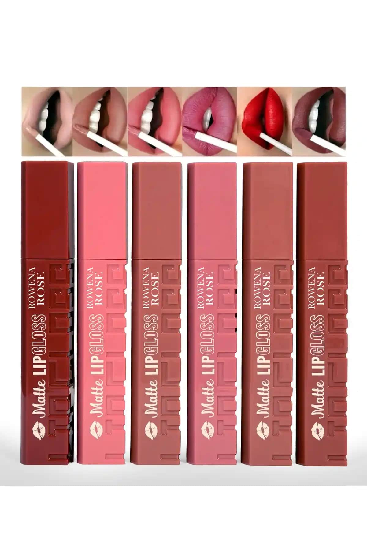 ROWENAROSE 6'lı Matte Renkli Ruj Seti Modern ve Kalıcı Makyaj İçin Uygun