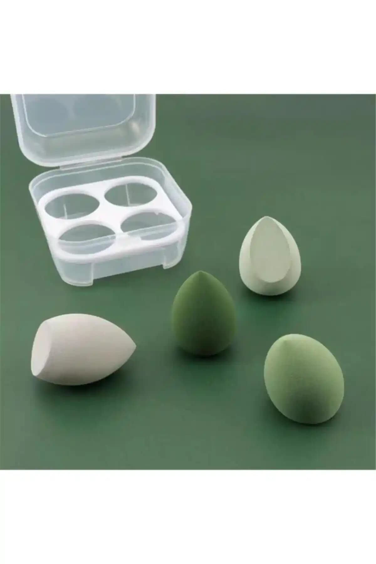 Sildne 4 Adet Makyaj Süngeri ve Saklama Kabı Seti Estetik ve Pratik Kullanım İçin Ideal