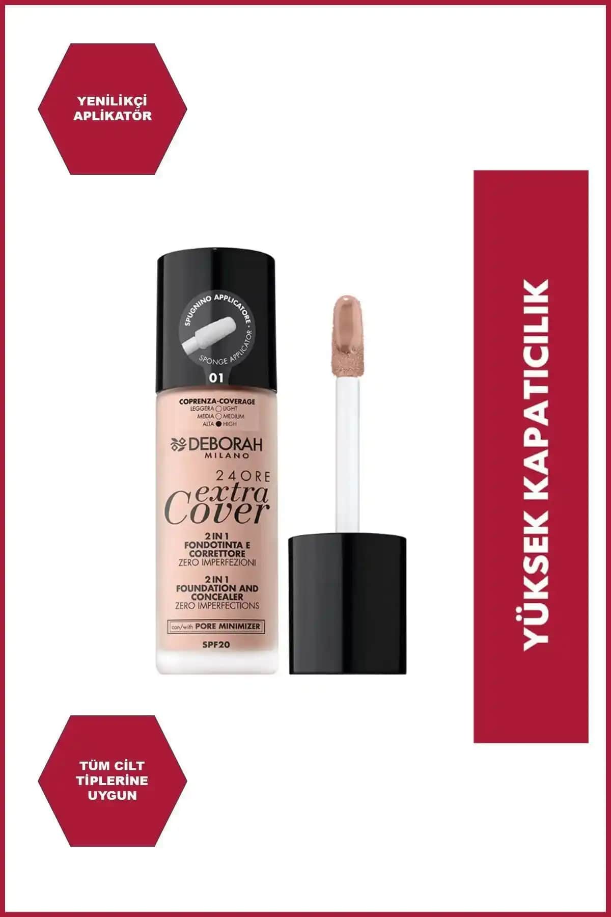 Deborah Milano 24 Ore Extra Cover ve Selin Beauty Extra Light Fondöten Karşılaştırması