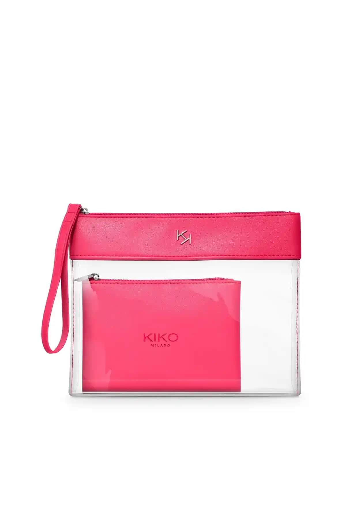 KIKO Şeffaf Makyaj Çantası Fuchsia 002 Pratik ve Şık Tasarım