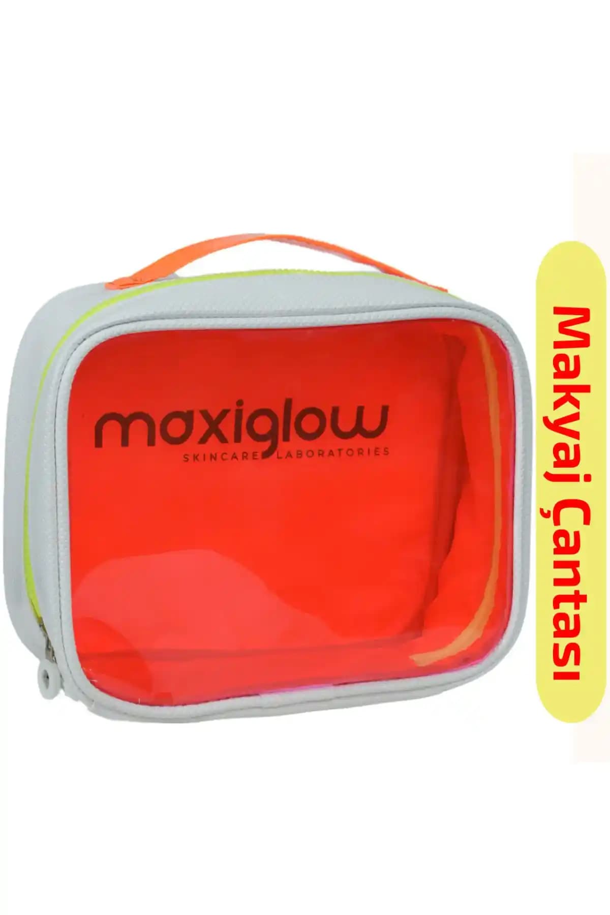 MaxiGlow Büyük Boy Şeffaf Kozmetik Çantası Seyahat ve Günlük Kullanım İçin