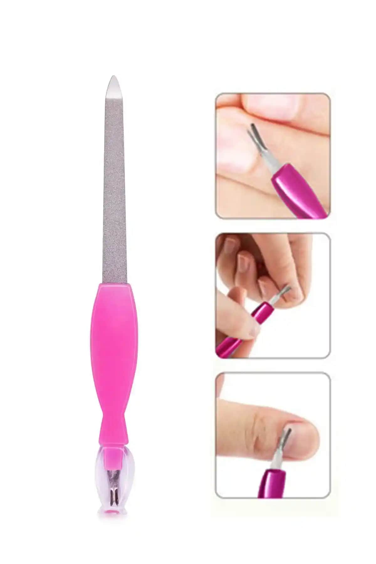 MUJGAN Çift Uçlu Et Almalı Törpü Pembe Renk: Kullanıcı Dostu ve Dayanıklı Tırnak Bakım Aracı