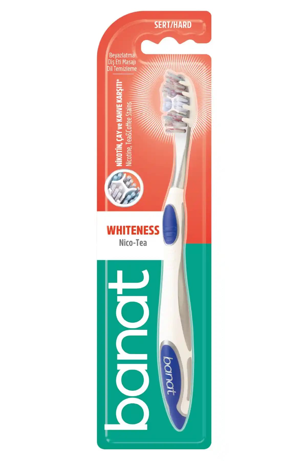 Banat Nico-tea Diş Fırçası Sigara, Kahve ve Çay Lekelerini Etkili Temizler ve Ağız Sağlığını Destekler