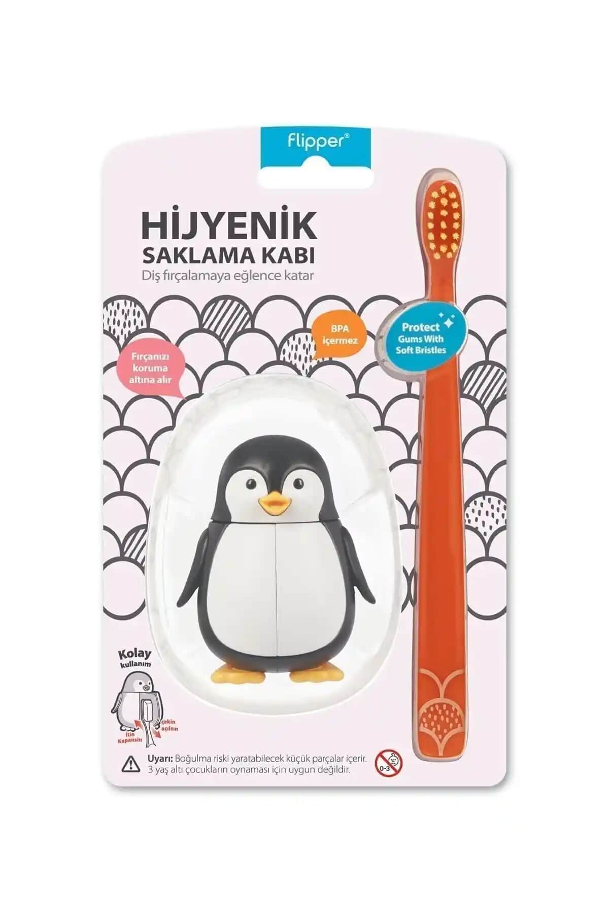 Çocuklar İçin Eğlenceli ve Hijyenik Diş Fırçalama Seti Penguen Tasarımı ile