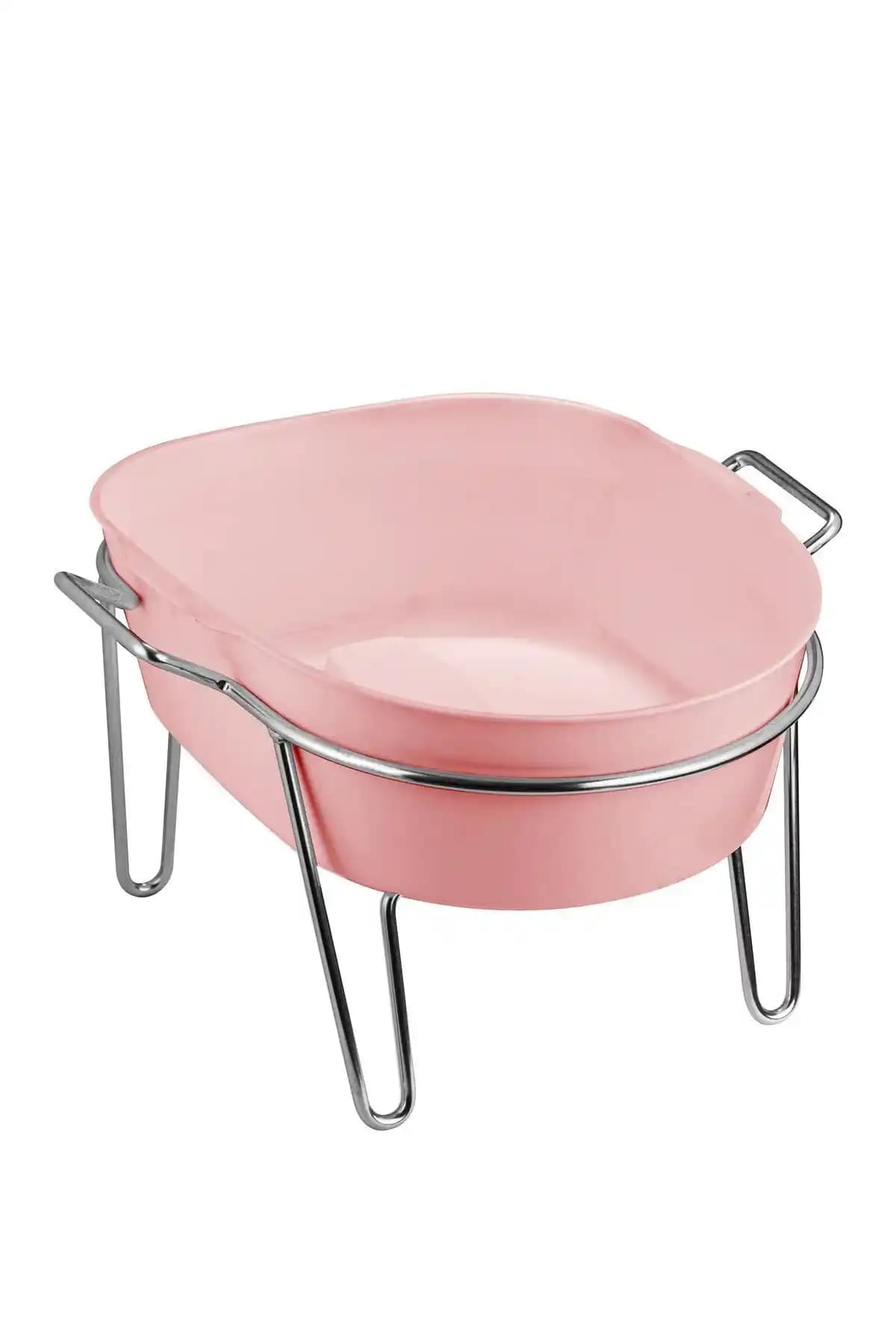 Zimpfile Krom Sehpalı Pedikür Leğeni Şeker Pembesi Estetik ve Dayanıklı Tasarım