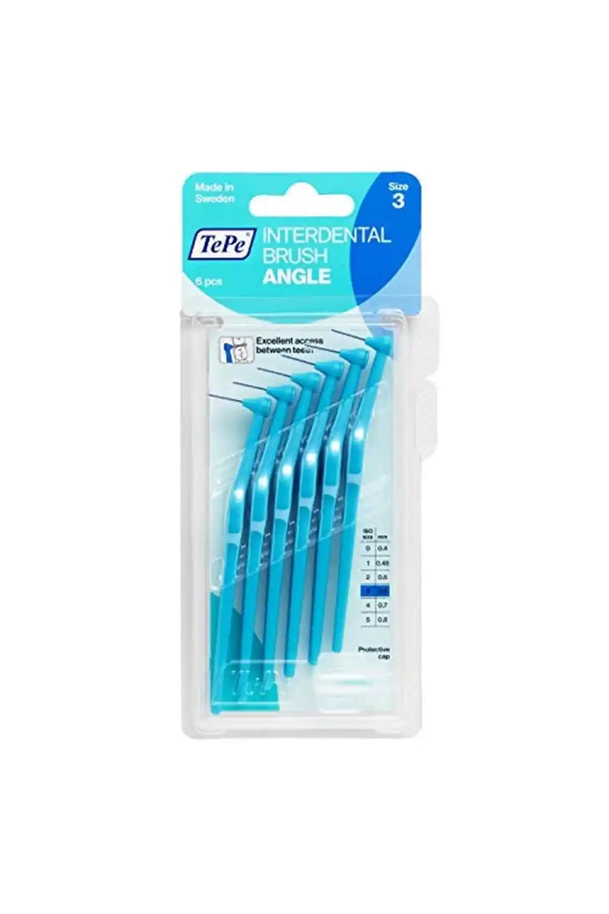 Diş Sağlığını Güçlendiren Angle Saplı Arayüz Fırçası Mavi 0,6 mm ile etkili temizlik ve konfor