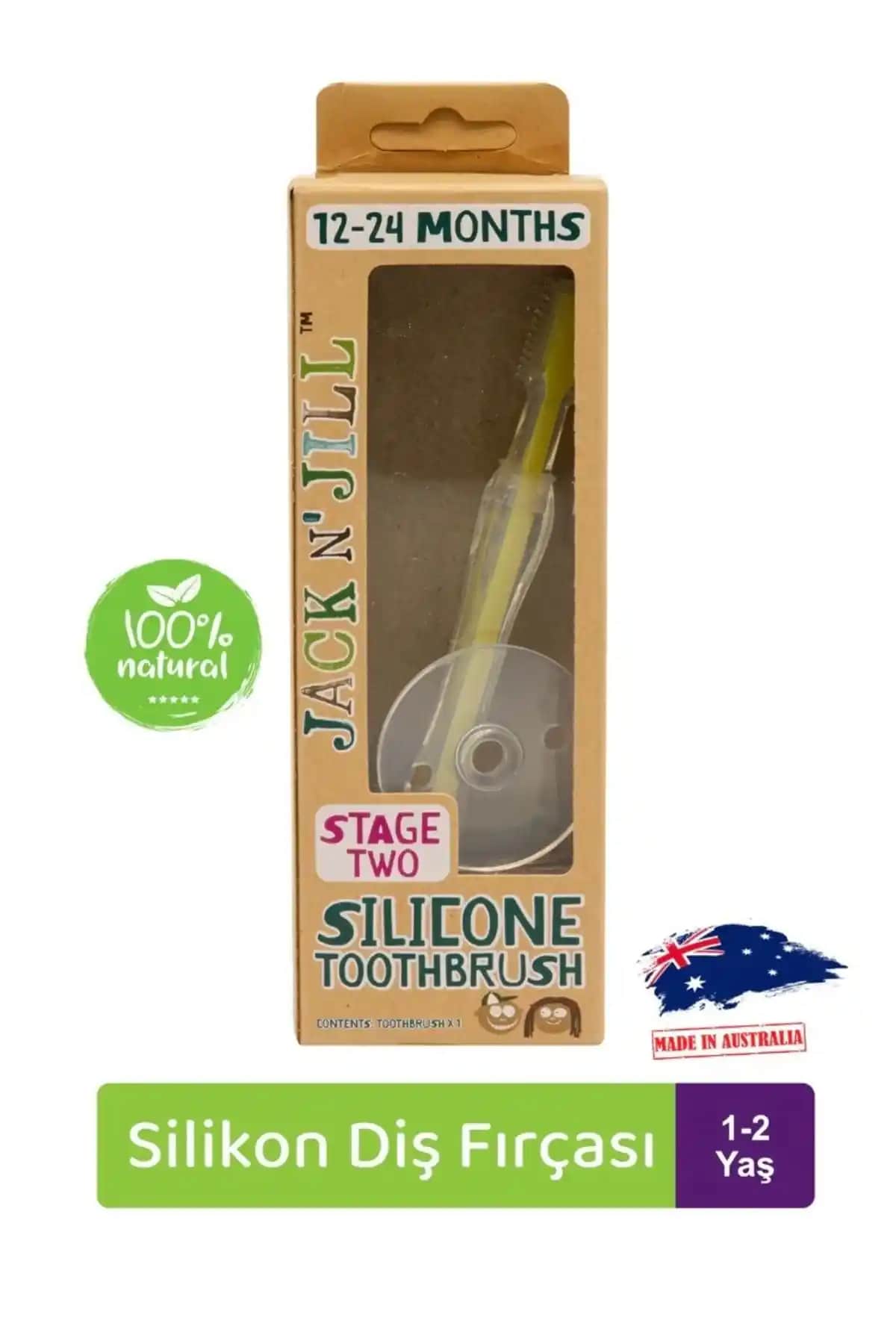 Jack N' Jill Tamamen Doğal Silikon Çocuk Diş Fırçası Güvenli ve Hijyenik Temizlik Sağlar