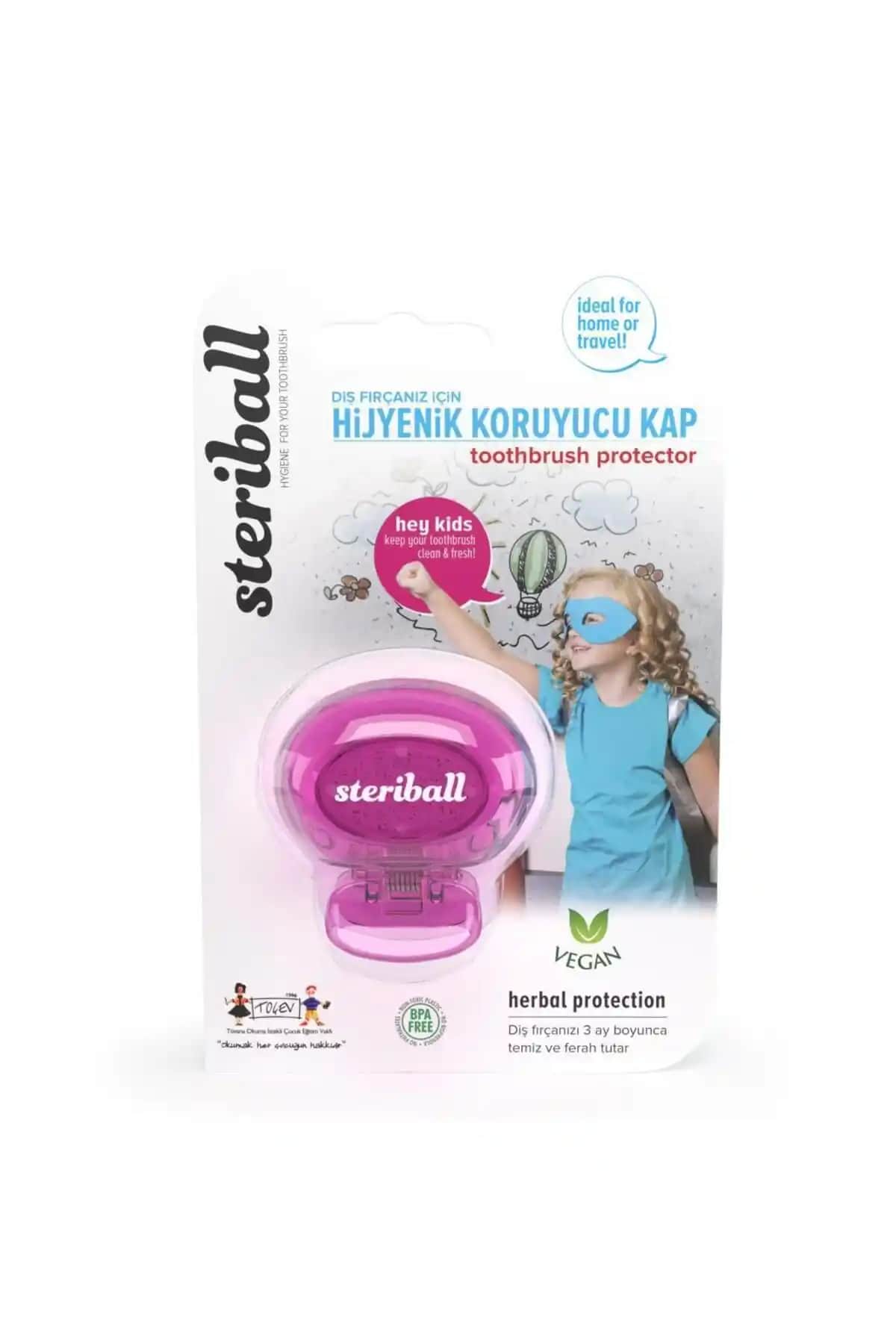 Steriball Kız Çocuklar İçin Hijyenik Diş Fırçası Koruma Kabı Sağlıklı Ağız Bakımı İçin Güvenilir Çözüm