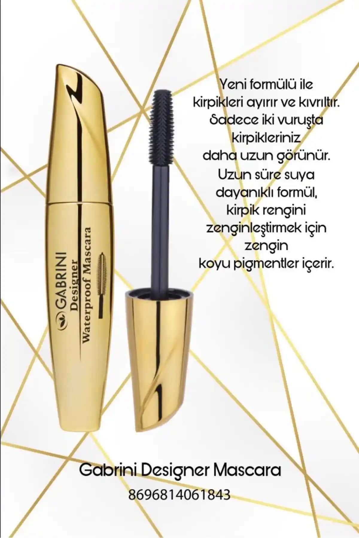 Gabrini Maskara Designer Waterproof: Suya ve Tere Dayanıklı Hacim Verici Maskara