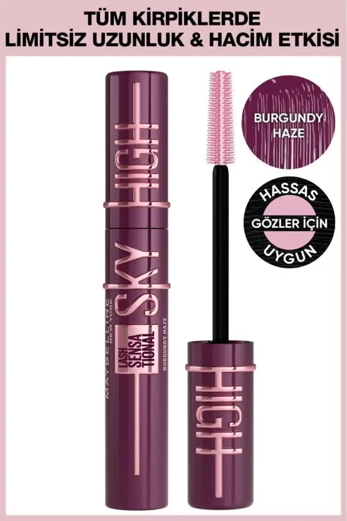 Maybelline New York Mürdüm Renkli Lash Sensational Sky High Maskara Gözlere Derinlik Katan Renkli Formül