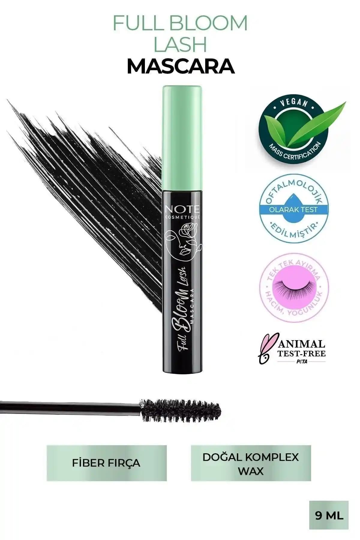 Note Cosmetics Full Bloom Lash Tek Tek Maskara Hacim ve Uzunluk Sağlayan Pratik Formül
