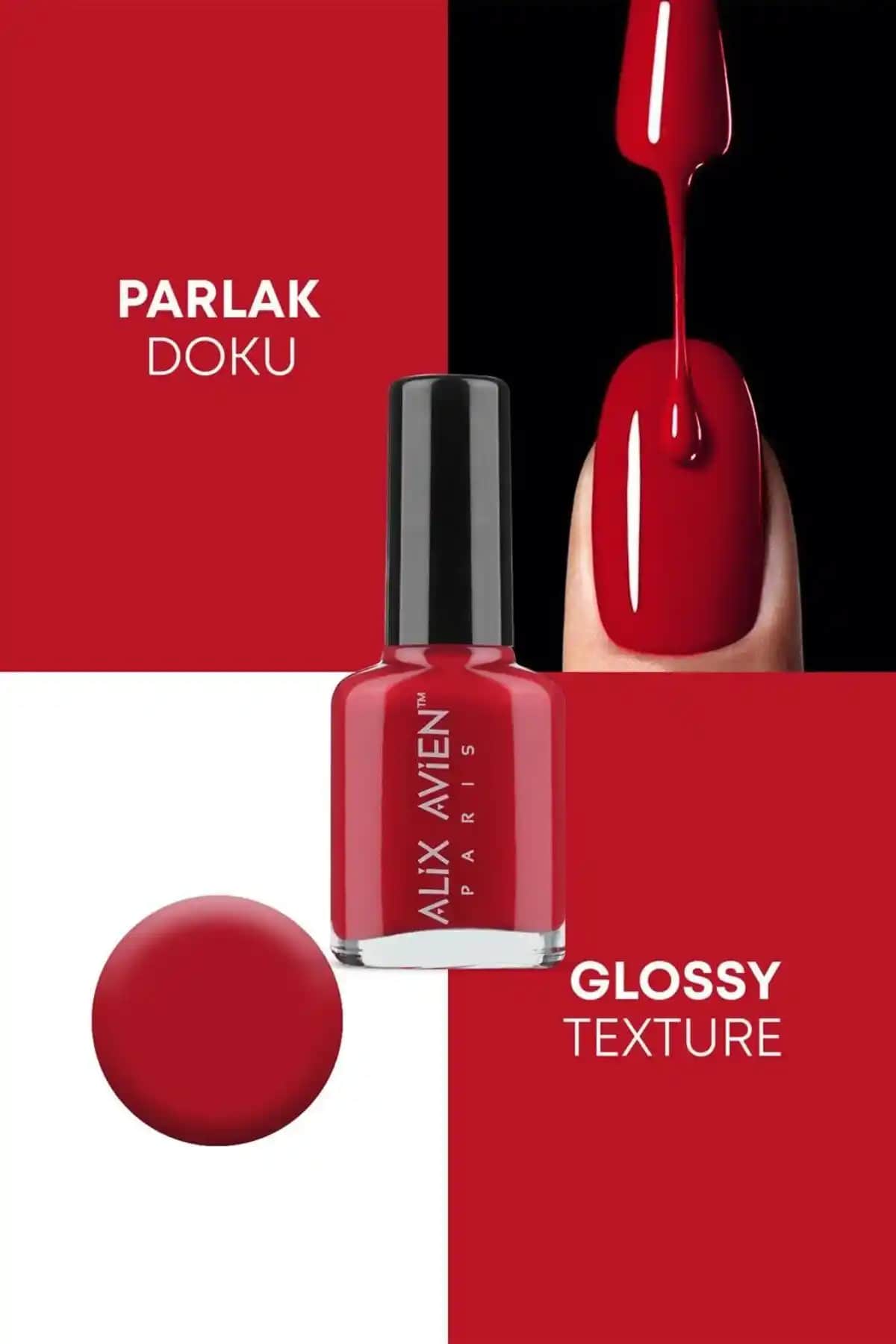 Alix Avien Kırmızı Oje 16 Parlak ve Uzun Süre Dayanan Kaliteli Kozmetik Ürünü