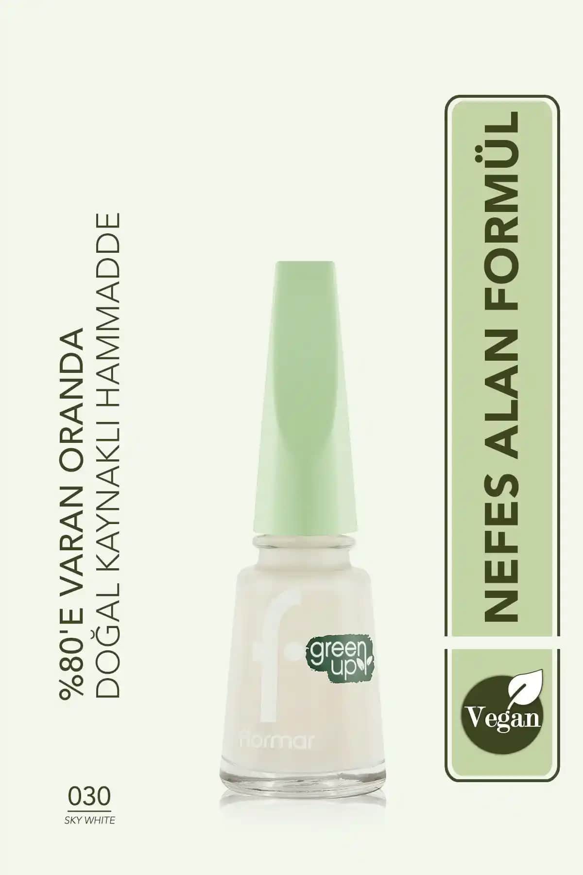 Flormar Green Up Vegan Oje Yüksek Pigmentli Parlak Bitişli Doğal Güzellik Ürünü
