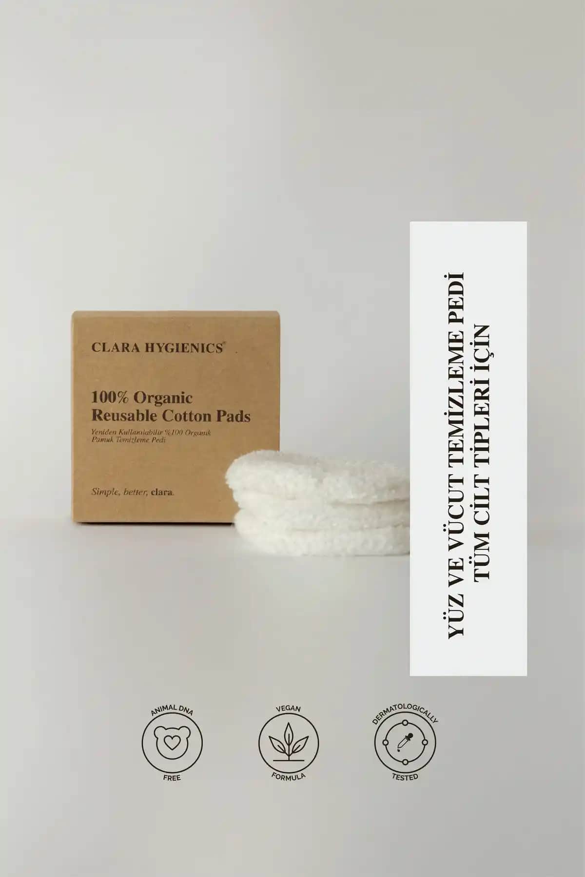 Clara Hygienics Organik ve Sürdürülebilir Makyaj Temizleme Pedi Ürün Tanıtımı ve Özellikleri