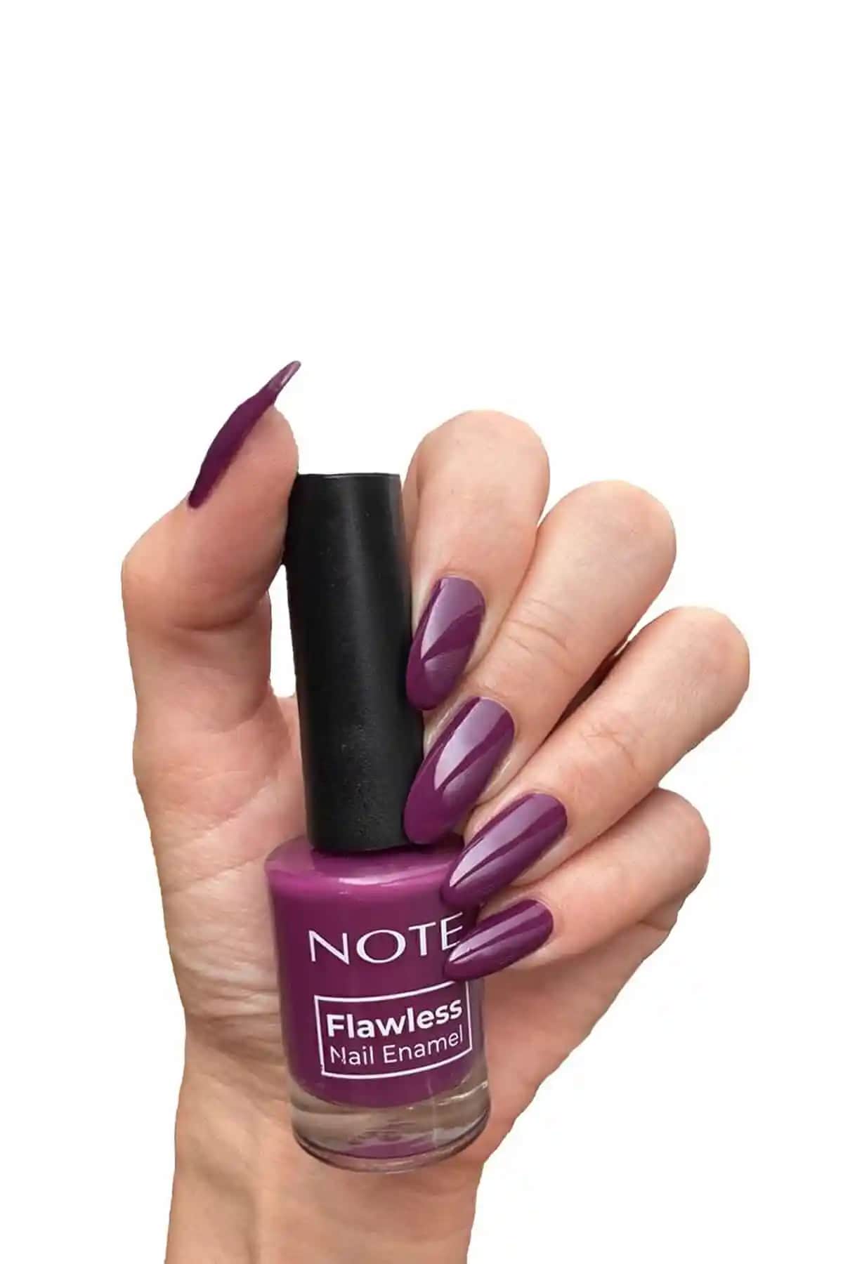 Note Cosmetics Nail Flawless Oje 31 Rocky Purple Parlak ve Güvenli Mor Renkli Oje