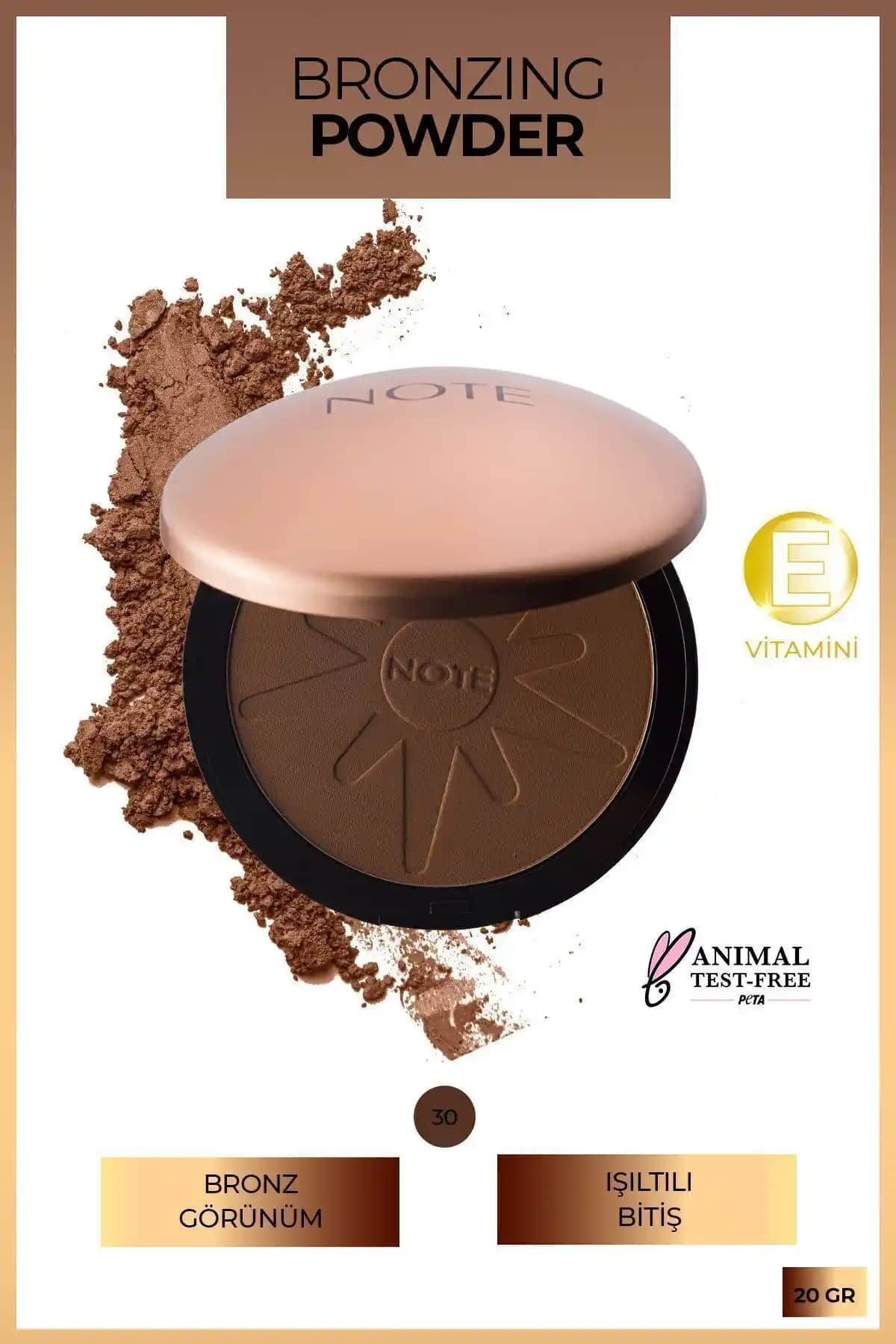 Note Cosmetics Bronzing Powder Doğal ve Işıltılı Bir Bronzluk Sağlayan Toz Pudra