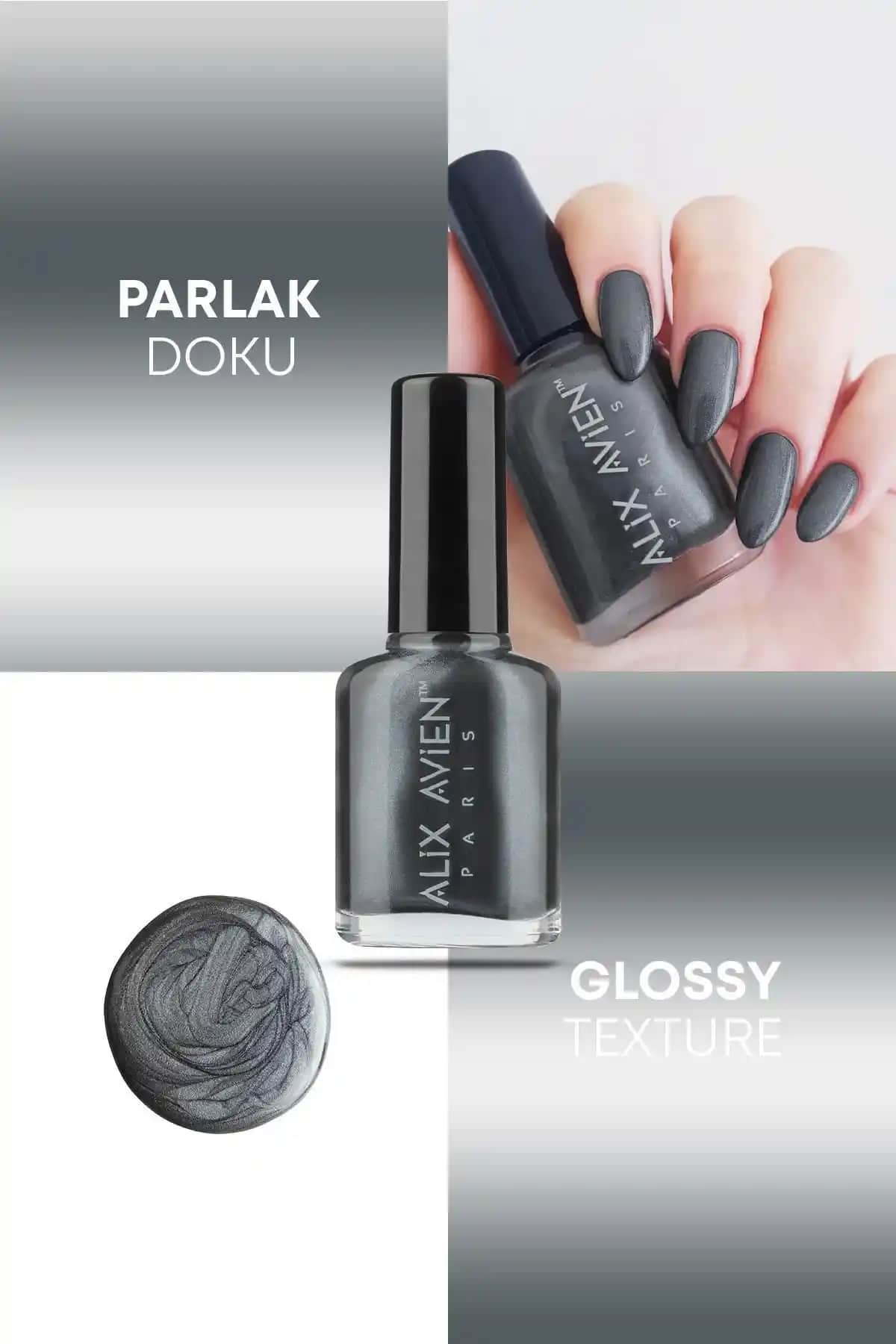 Alix Avien Sedefli Gri Oje ve Note Cosmetics Mor Oje Karşılaştırması