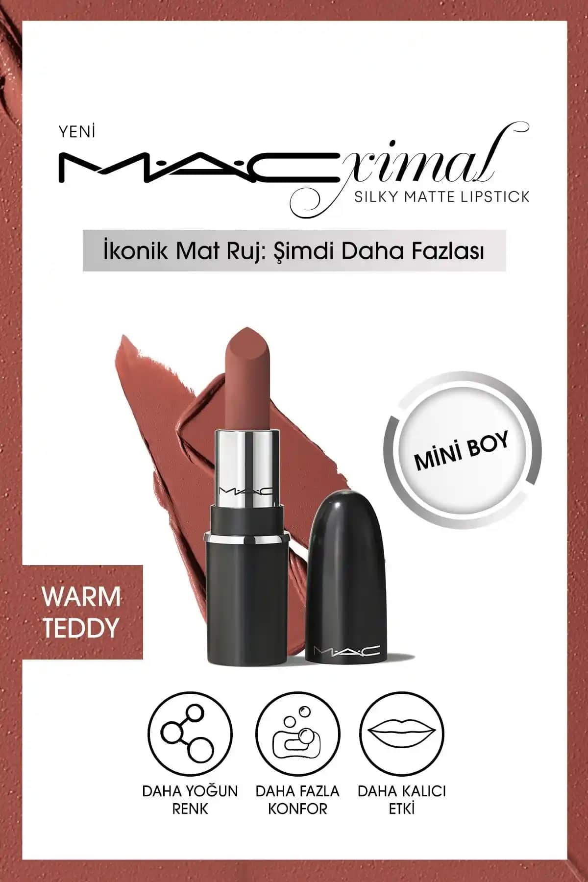 Mac Macximal Mini Mac Silky Matte Ruj Warm Teddy: Doğal ve Kalıcı Dudaklar İçin Mükemmel Seçenek