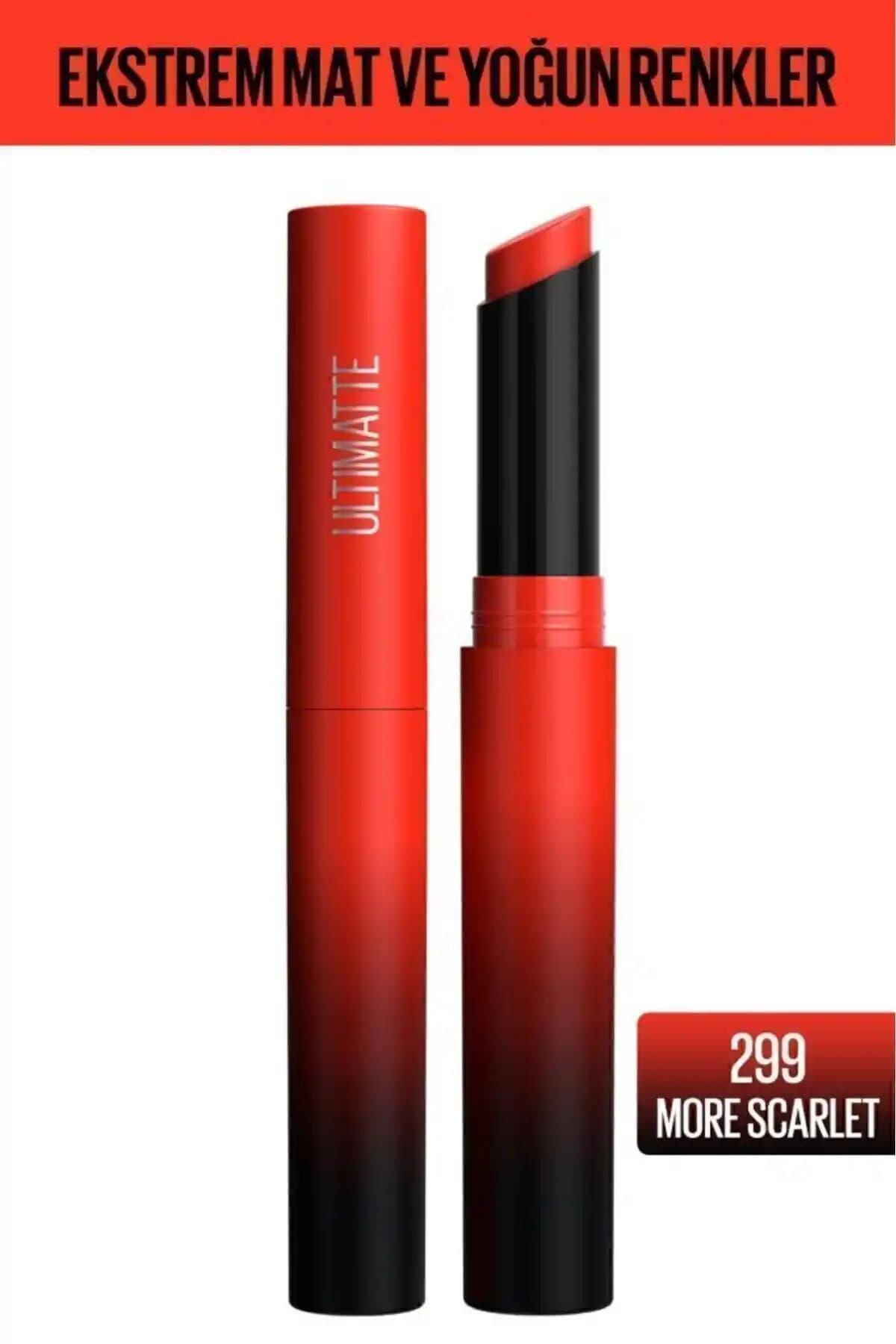 Maybelline New York Color Sensational Ultimatte Mat Ruj More Scarlet: Modern ve Kalıcı Dudak Makyajı İçin İdeal Seçenek