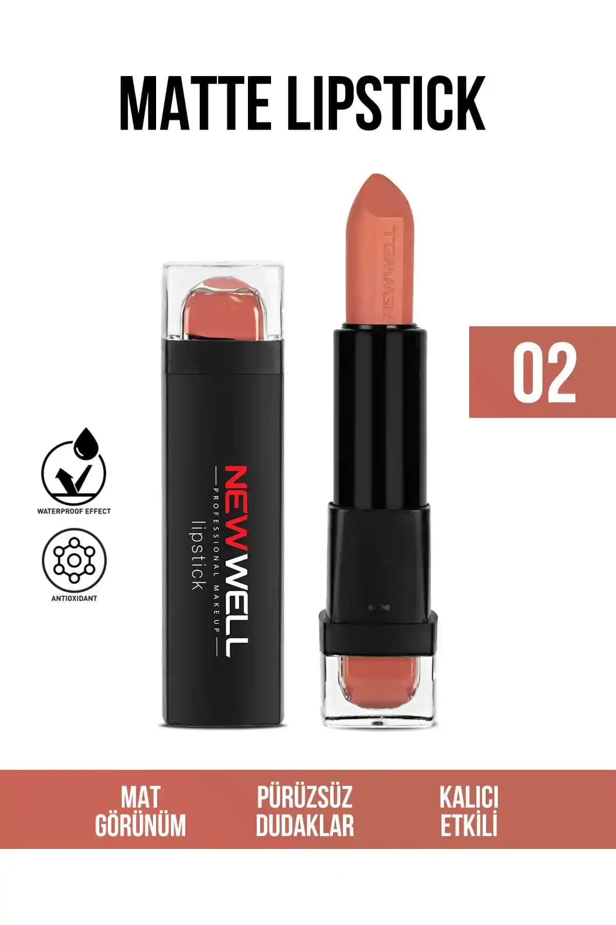 New Well Lipstick 02: Doğal ve Kalıcı Dudak Rengi için Mükemmel Seçenek