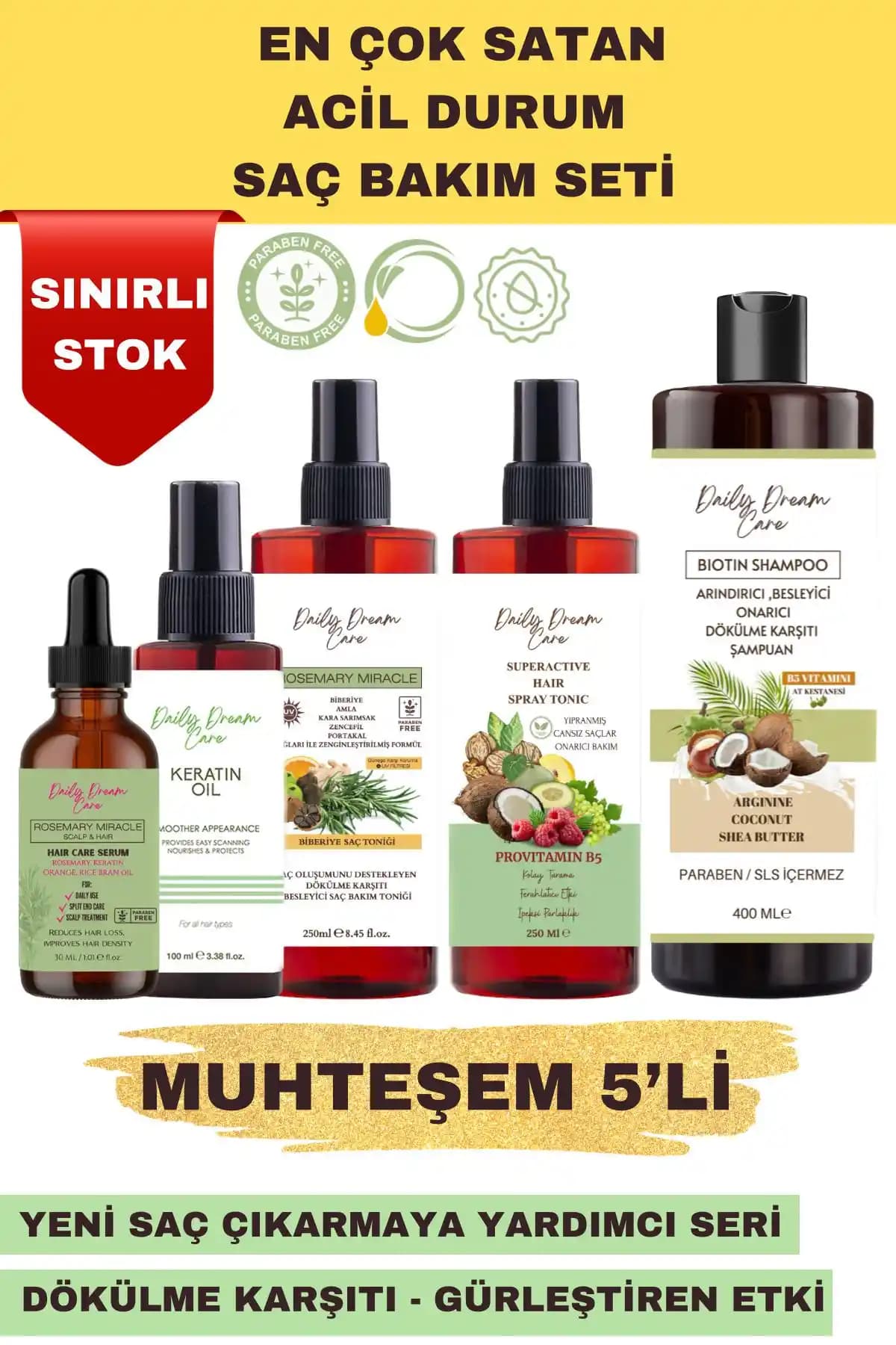 True Bee Daily Dream Serisi: Saçları Güçlendiren ve Uzatan Doğal Bakım Seti