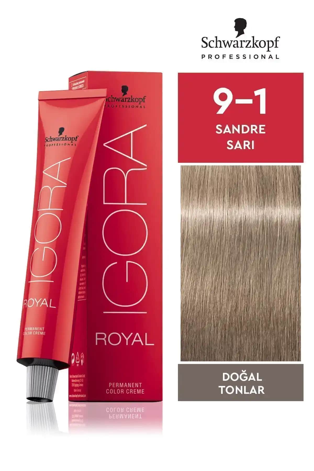 Igora Royal Doğal Tonlar 9-1 Sandre Sarı Saç Boyası Kalıcılık ve Parlaklık Sağlayan Profesyonel Ürün