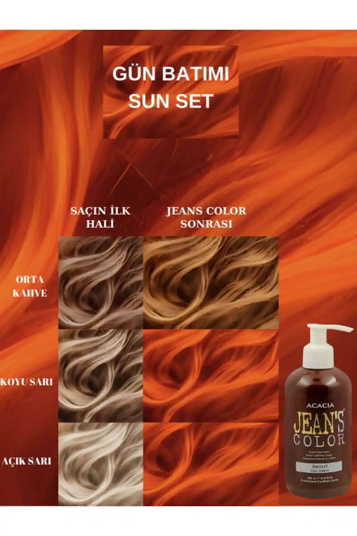 Sun Set Hair Dye Gün Batımı Temalı Saç Boyası Doğal ve Parlak Görünüm İçin