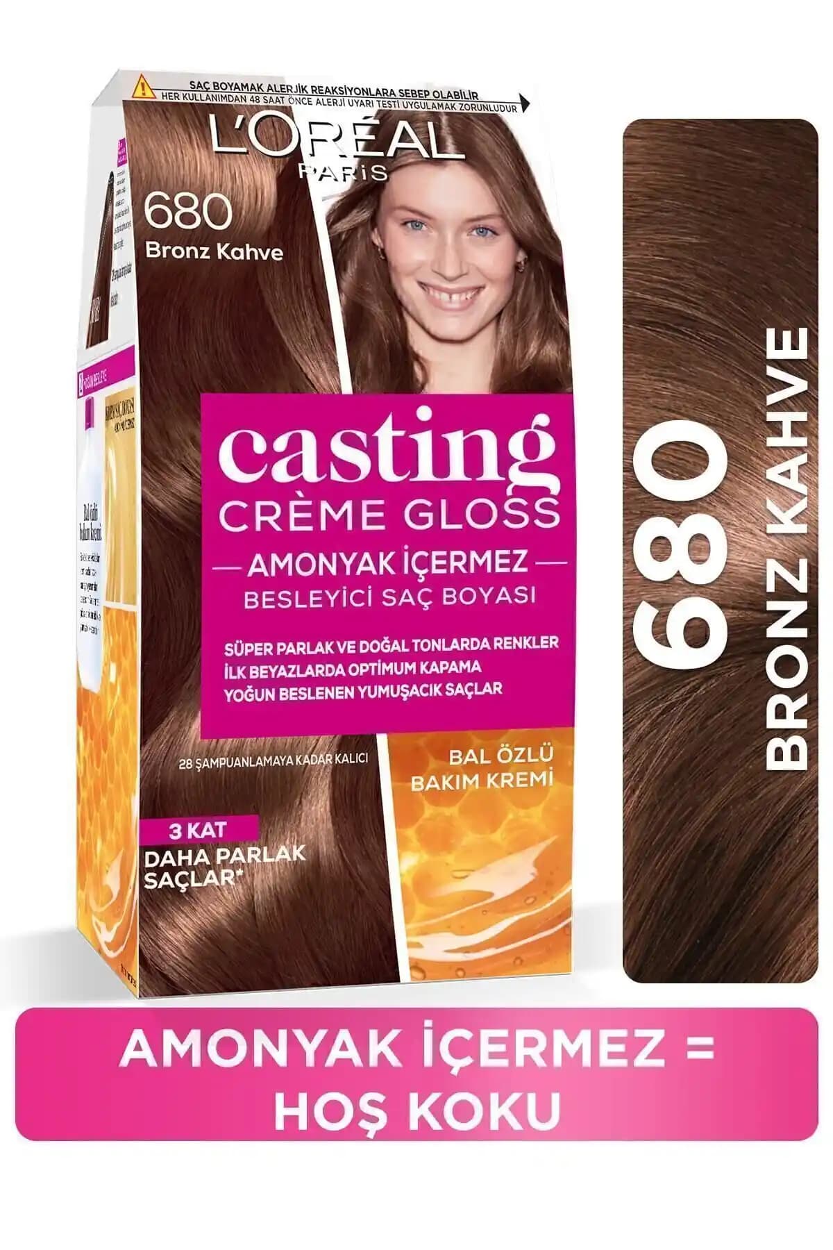 L'Oréal Paris Casting Crème Gloss 680 Bronz Kahve Saç Boyası Kalıcı ve Doğal Görünüm İçin