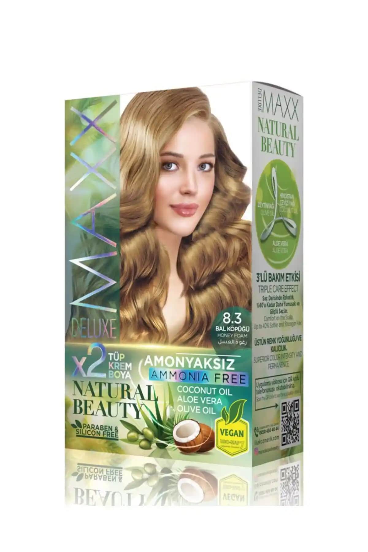 MAXX DELUXE 8.3 Bal Köpüğü Amonyaksız Set Boya ile Doğal ve Kalıcı Saç Rengi Seçenekleri