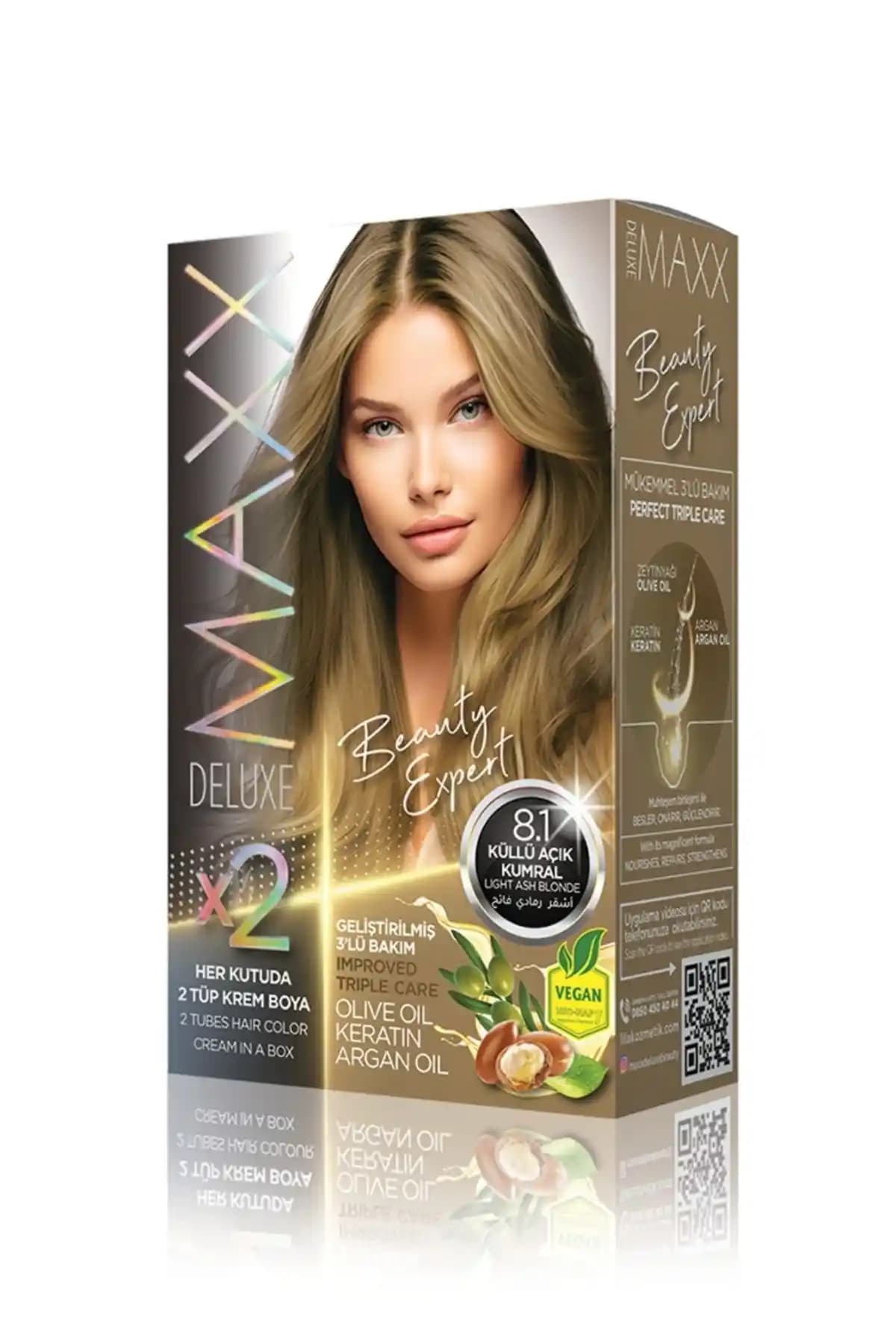 MAXX DELUXE Beauty Expert 8.1 Küllü Açık Kumral Set Boya ile doğal ve kalıcı saç renkleri