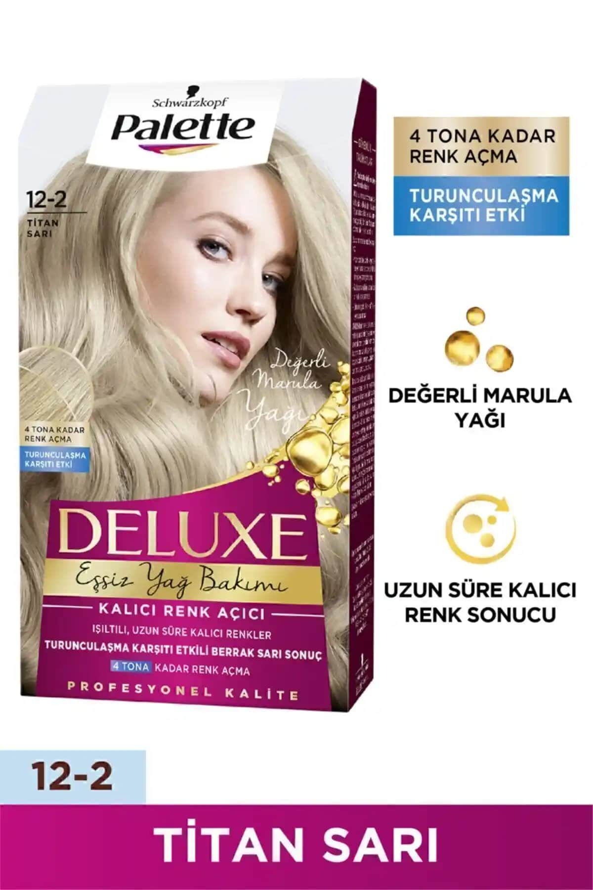 Palette DELUXE Titan Sarı Saç Boyası 12-2 Güçlü ve Doğal Sarı Tonlar İçin Kaliteli Seçenek