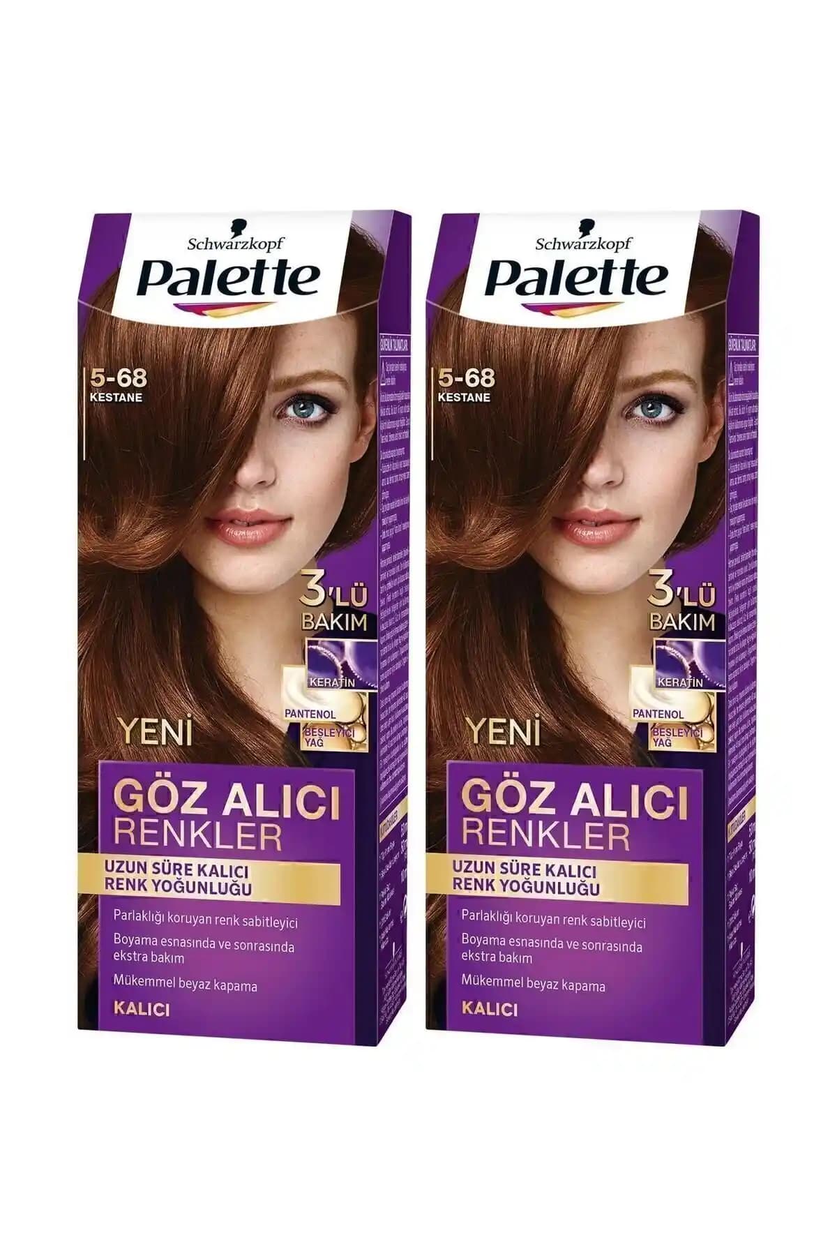 Palette Göz Alıcı Renkler Kestane 5-68 Yarı Kalıcı Saç Boyası Türkiye Menşeli