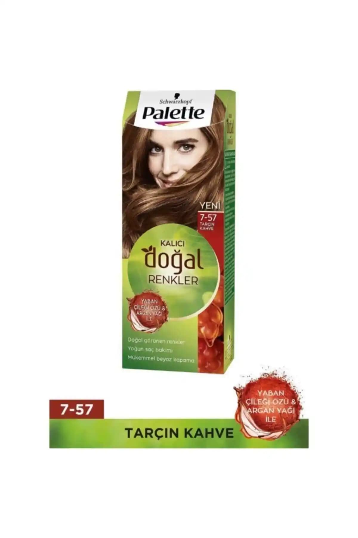 Palette Kalıcı Doğal Renkler 7-57 Tarçın Kahve Saç Boyası Uzun Süreli ve Doğal Görünüm