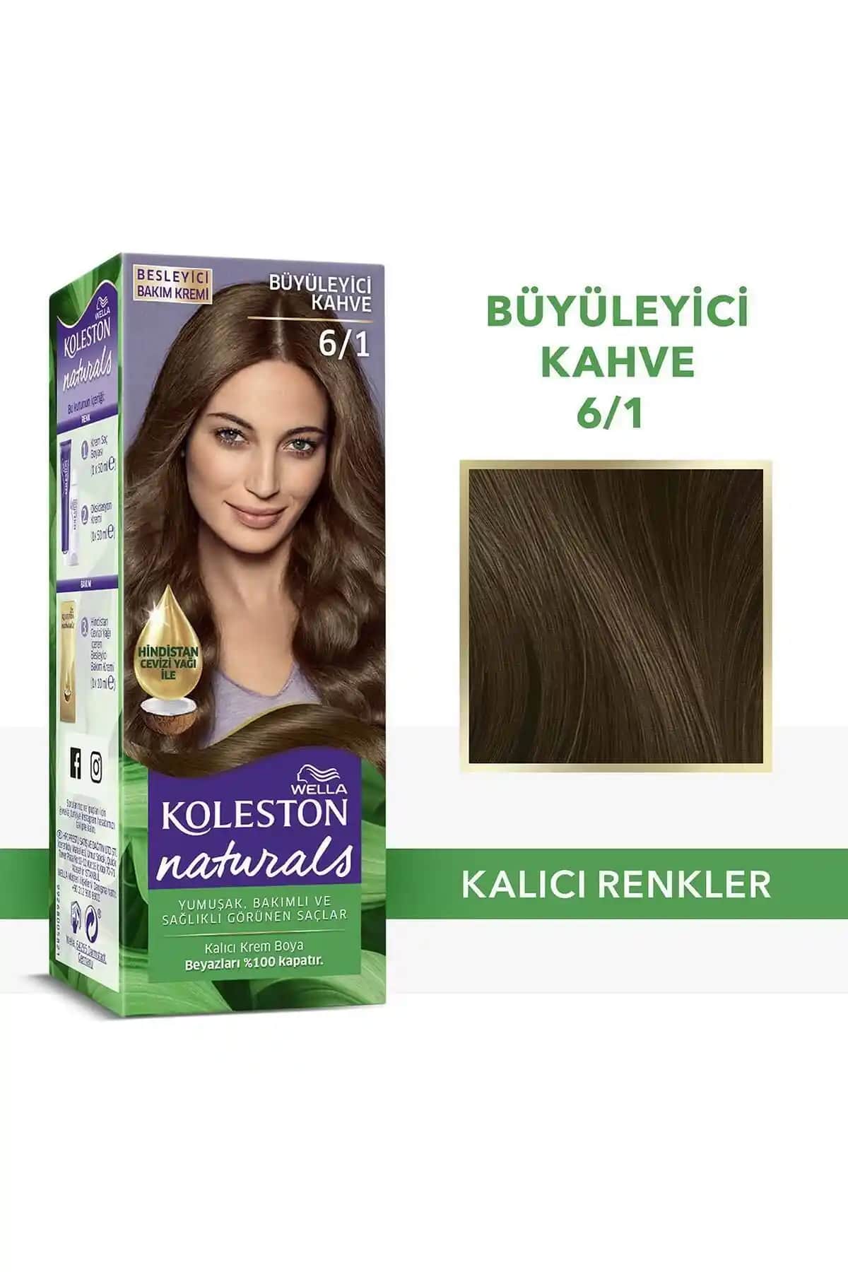 Wella Koleston Naturals Büyüleyici Kahve Saç Boyası 6/1 Doğal ve Kalıcı Renkler İçin Mükemmel Seçenek