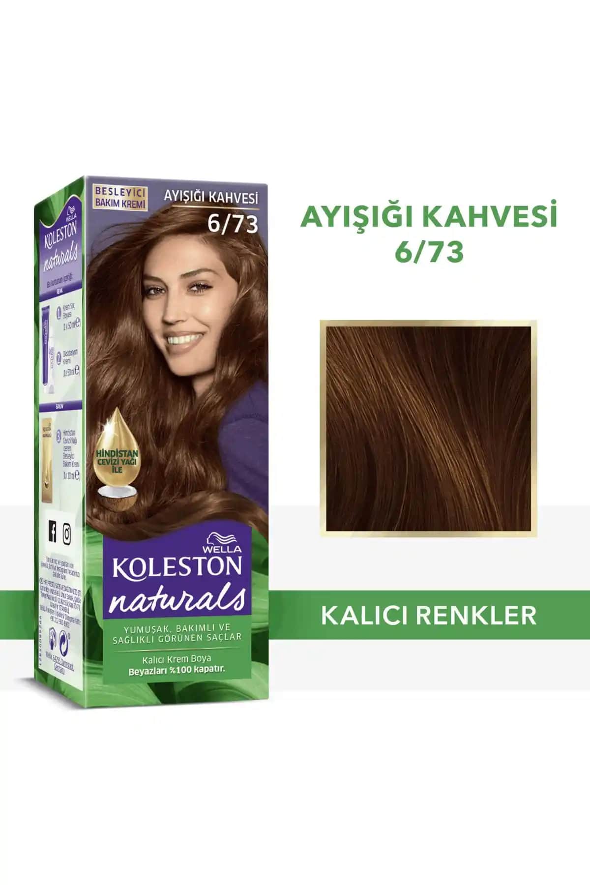 Wella Koleston Naturals Saç Boyası 6/73 Ayışığı Kahvesi Kalıcı ve Doğal Renk Sağlar