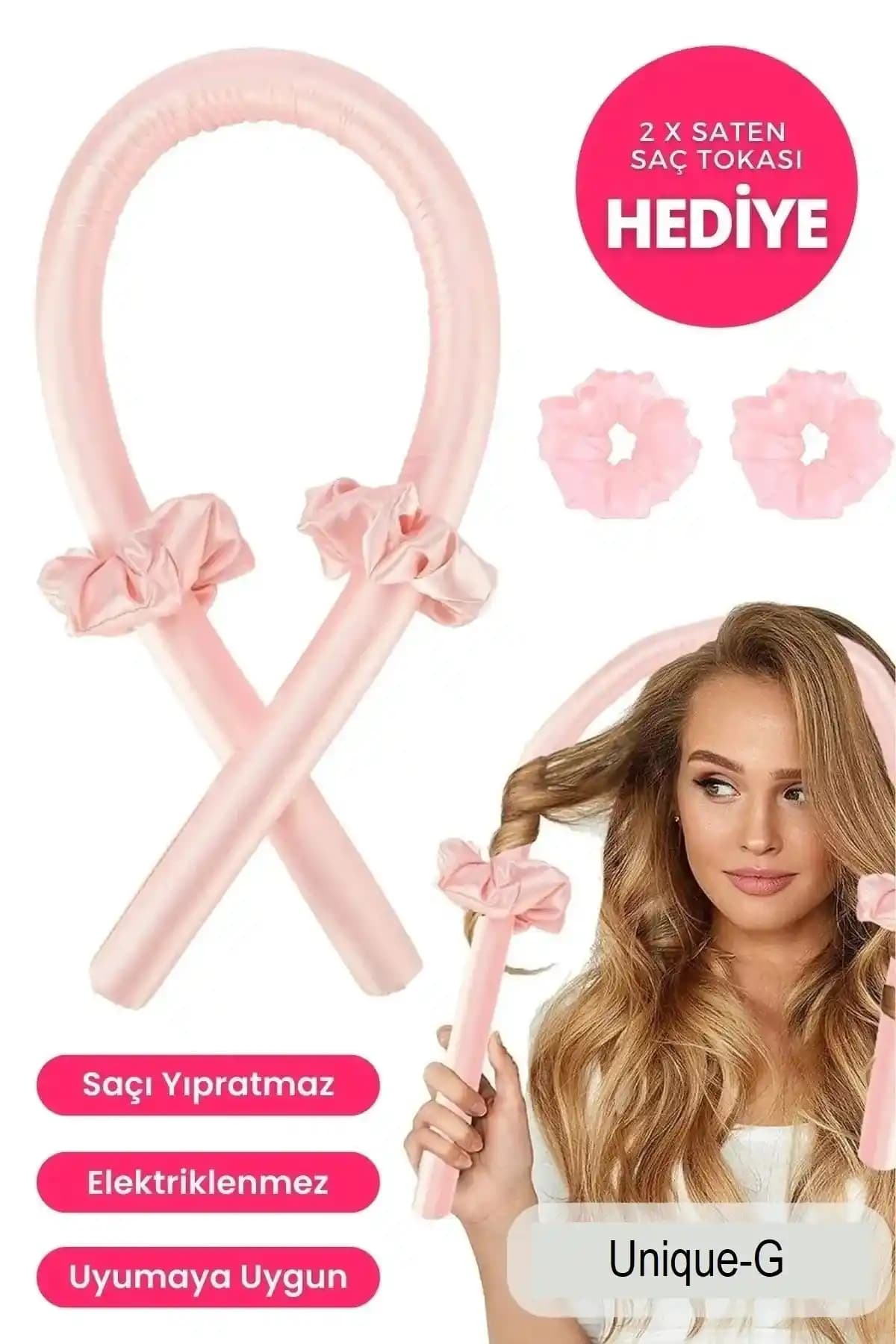 FashionSButik Pudra Pembe Isısız Saç Şekillendirici Seti İncelemesi ve Kullanım Rehberi