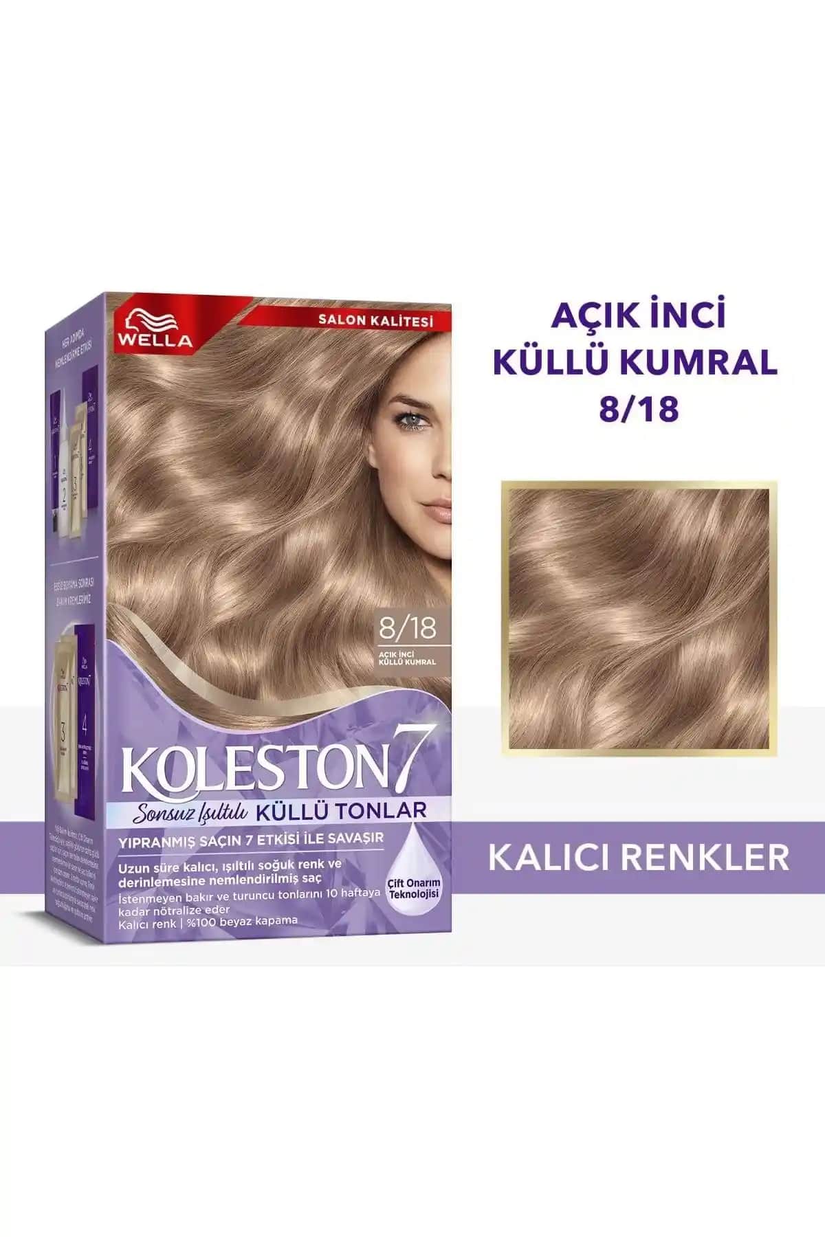 Wella Koleston Supreme Sonsuz Işıltılı Küllü Saç Boyası 8/18 Açık İnci Kumral